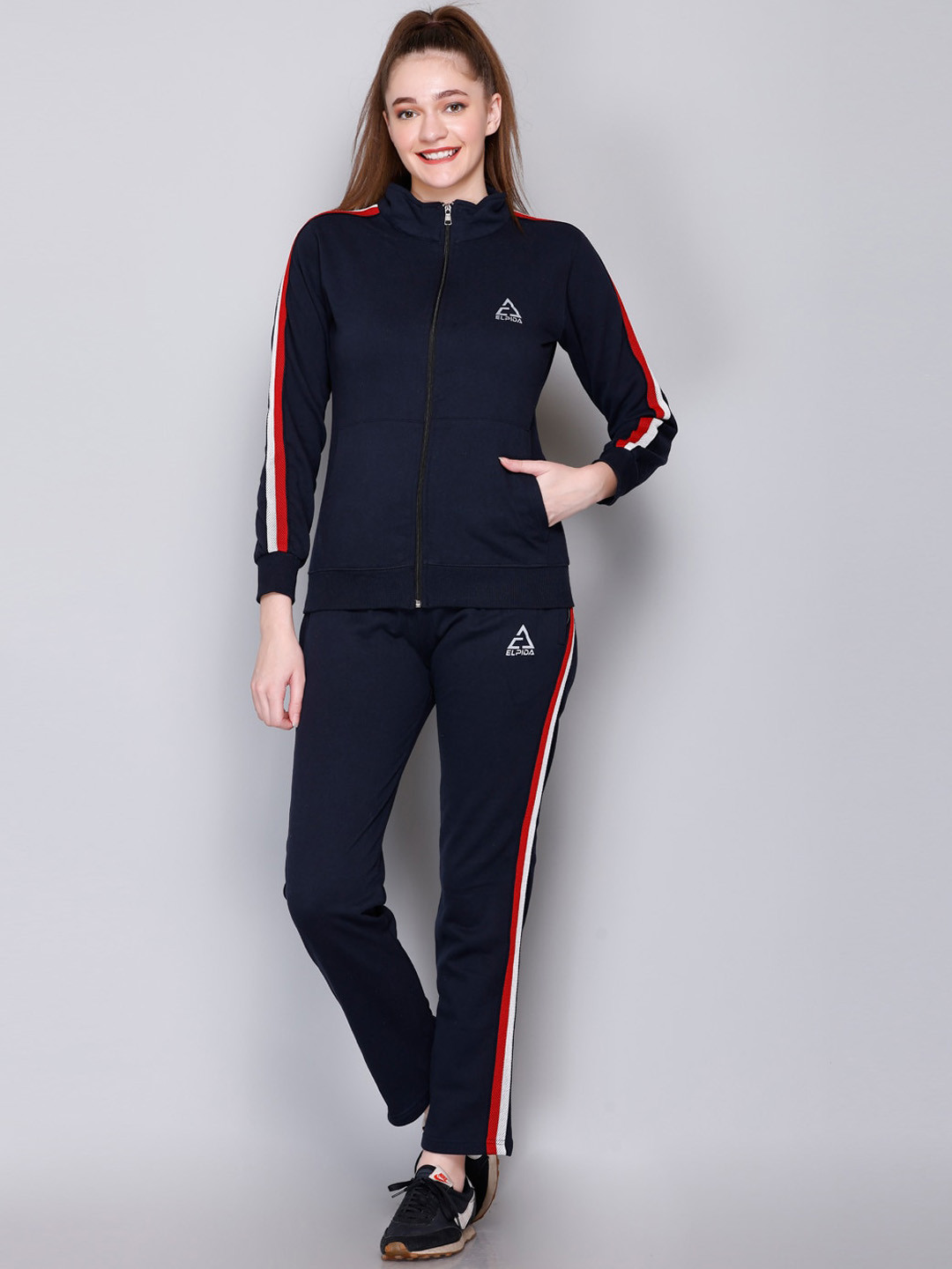 ELPIDA Cotton Mock Collar Tracksuit