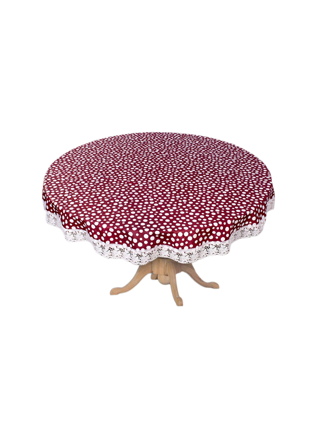 Dakshya Industries  Pink Printed PVC 6 Seater Round Table Cover