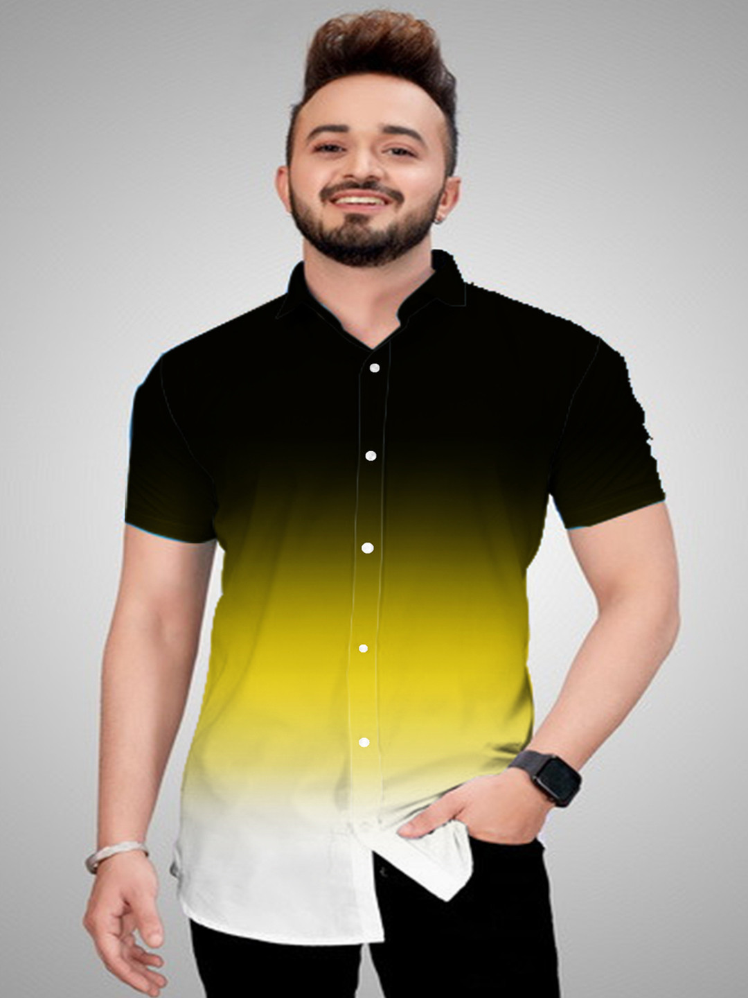 Bought First Premium Fit Colourblocked Organic Cotton Casual Shirt