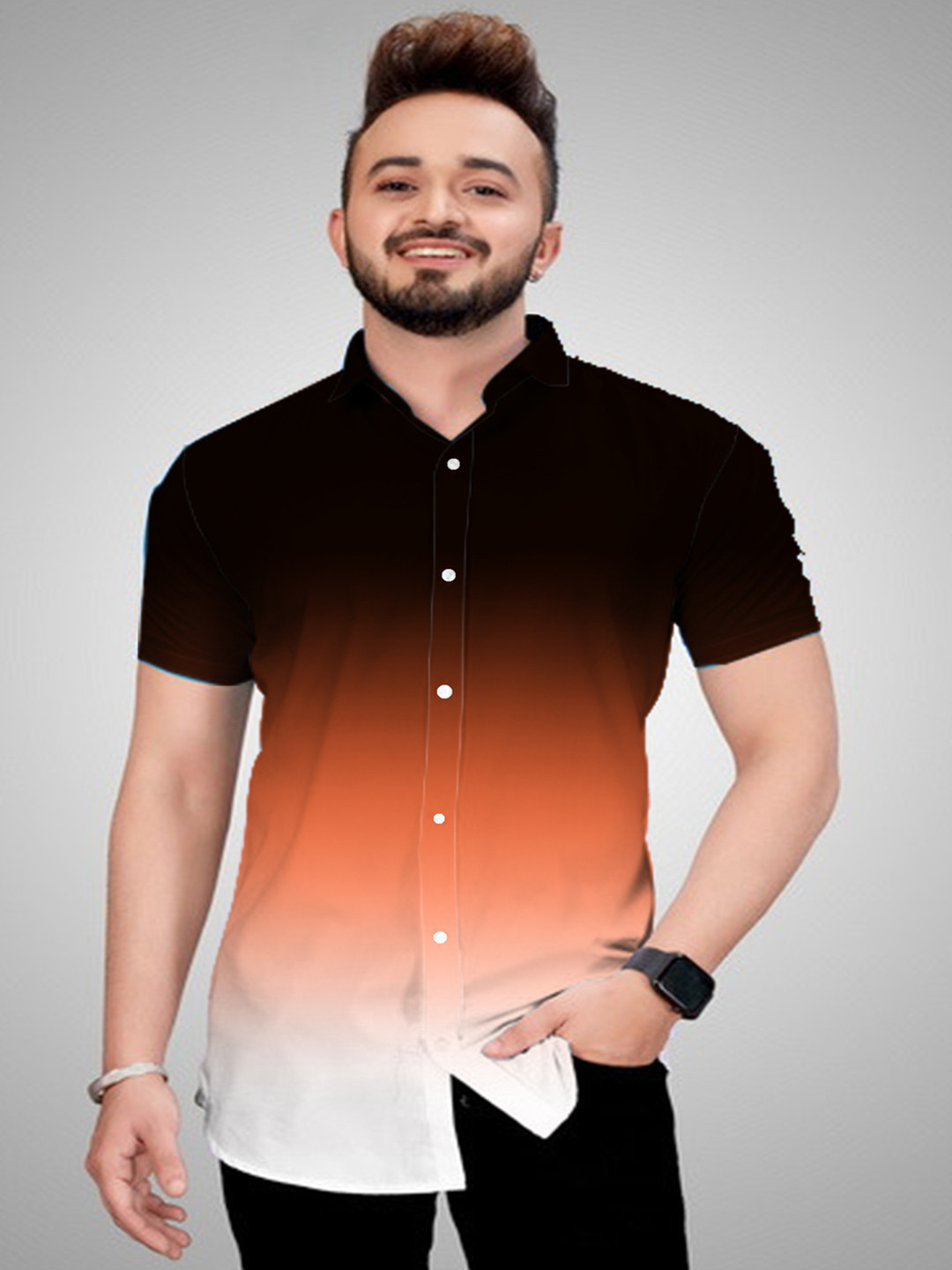 Bought First Premium Fit Colourblocked Organic Cotton Casual Shirt