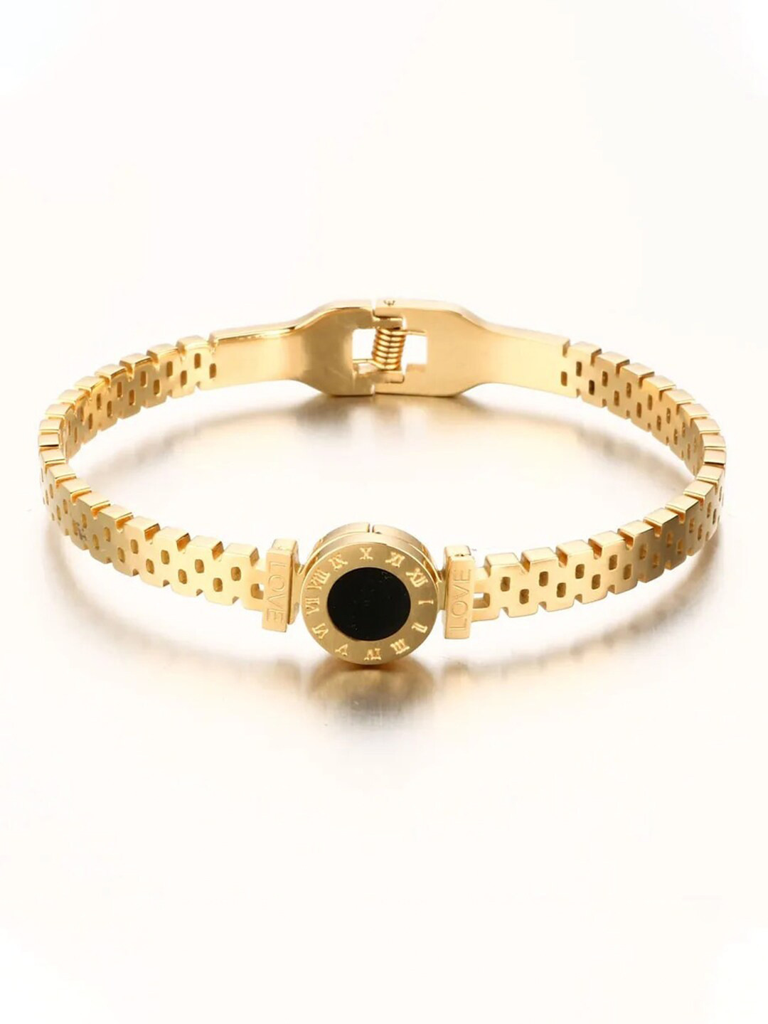 Jewels Galaxy Gold-Plated Cuff Bracelet