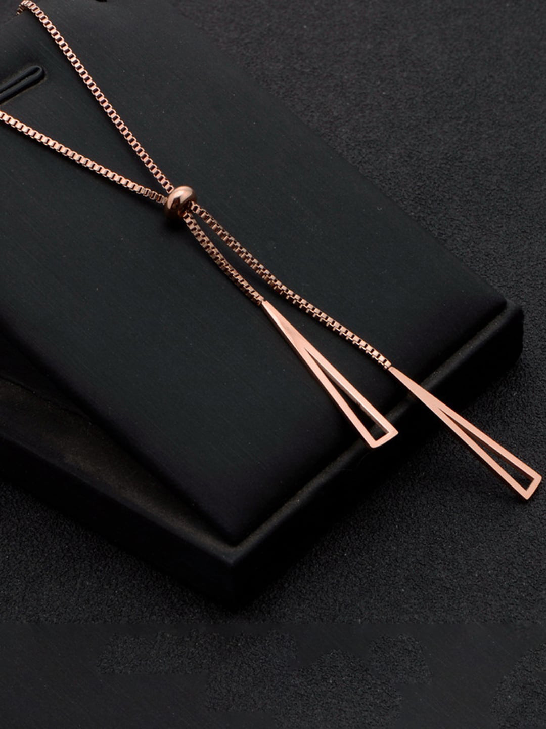 Designs & You Rose Gold Plated Geometric Pendant With Chain