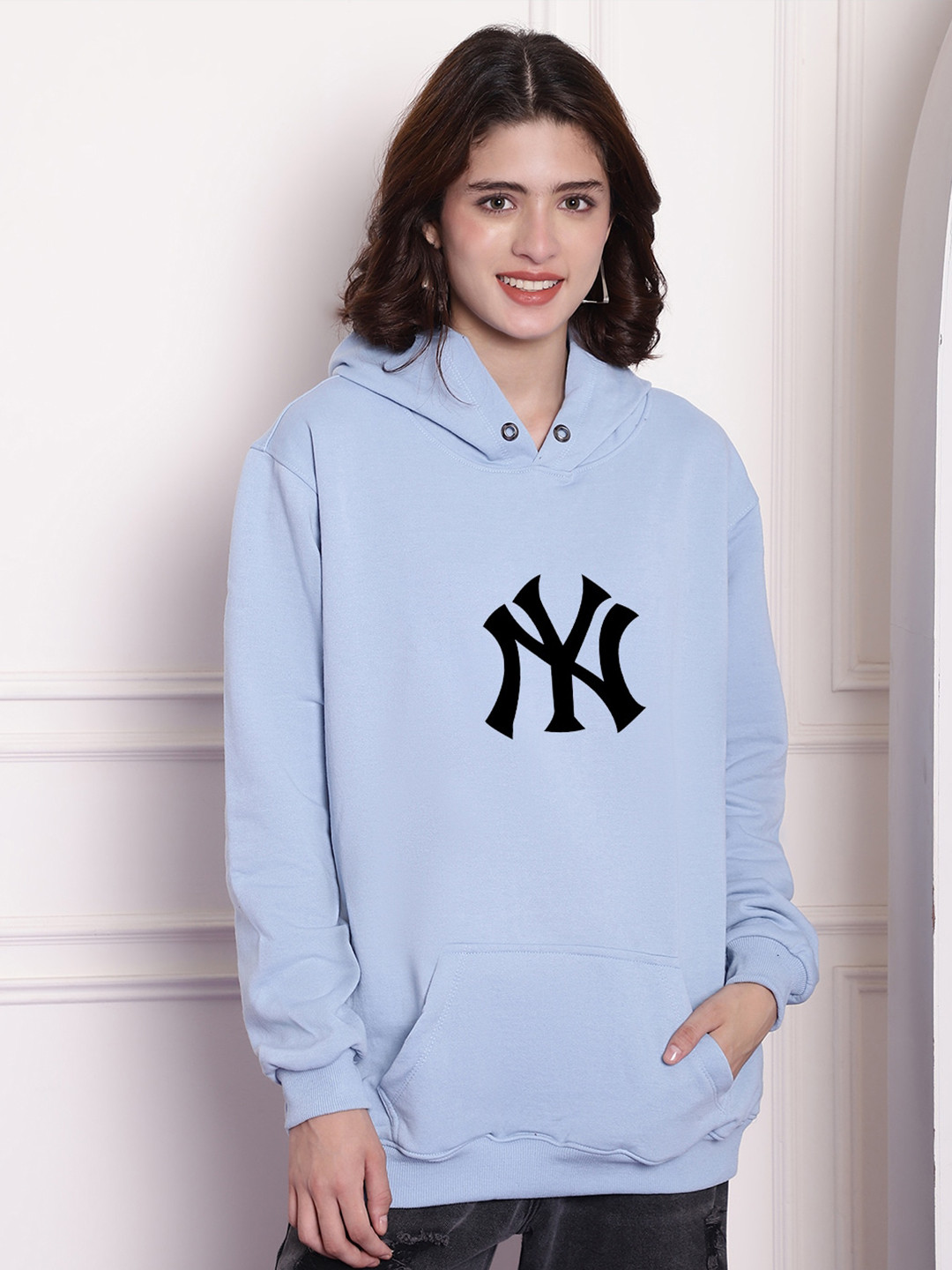 Imsa Moda Hooded Fleece Oversized Pullover