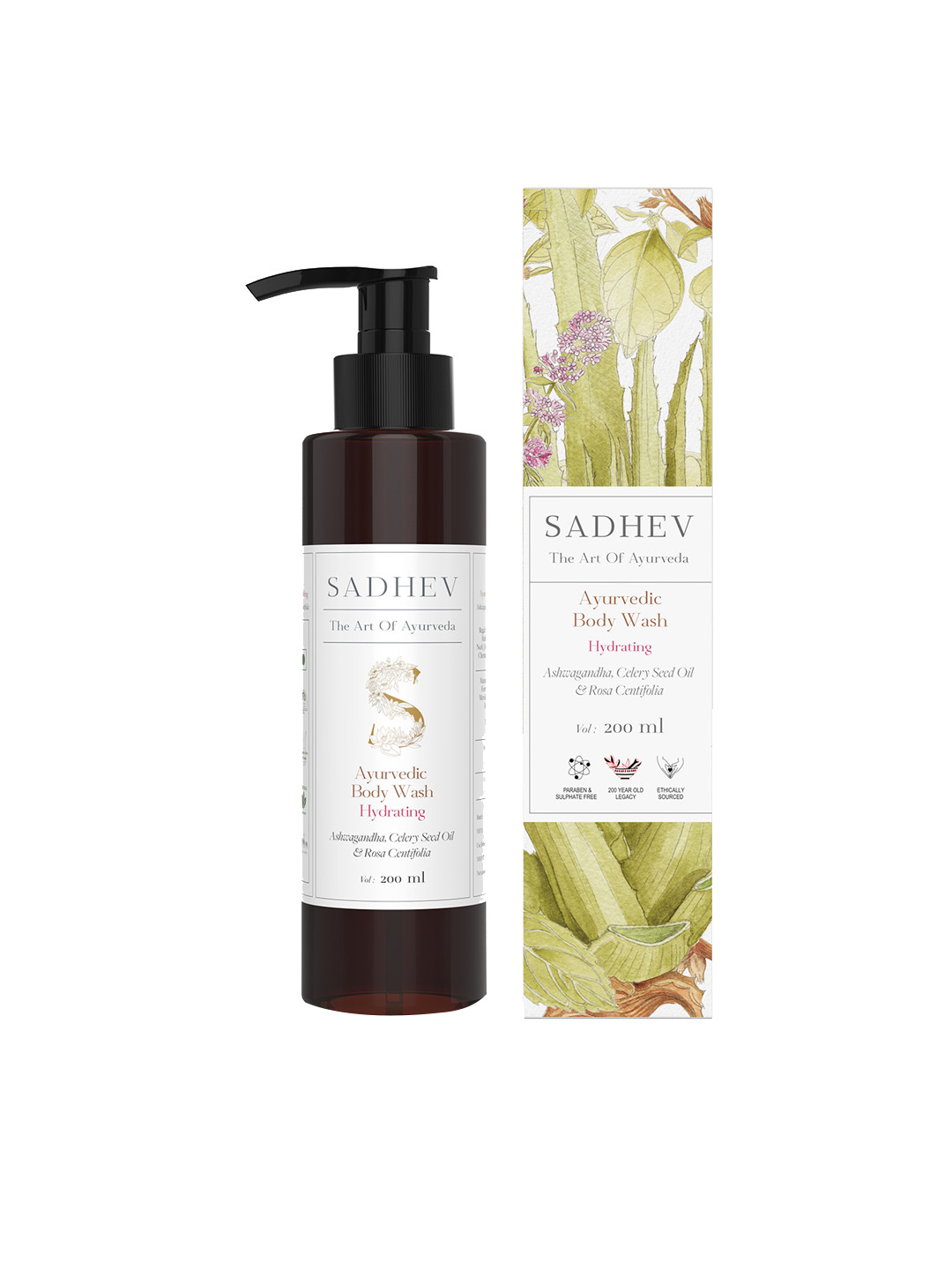 SADHEV The Art Of Ayurveda Hydrating Body Wash with Rosa Centifolia - 200 ml
