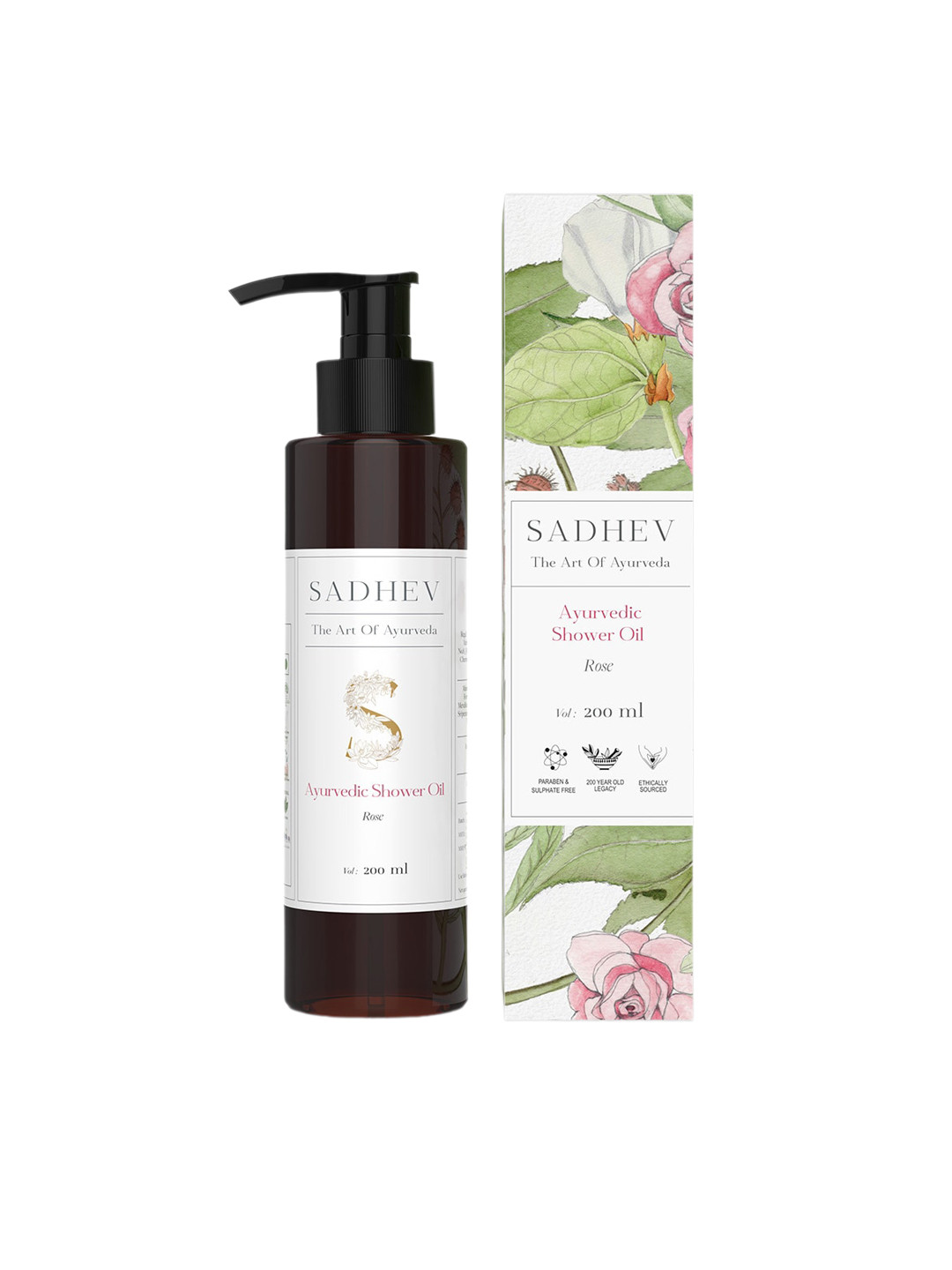 SADHEV The Art Of Ayurveda Rose Shower Oil - 200 ml