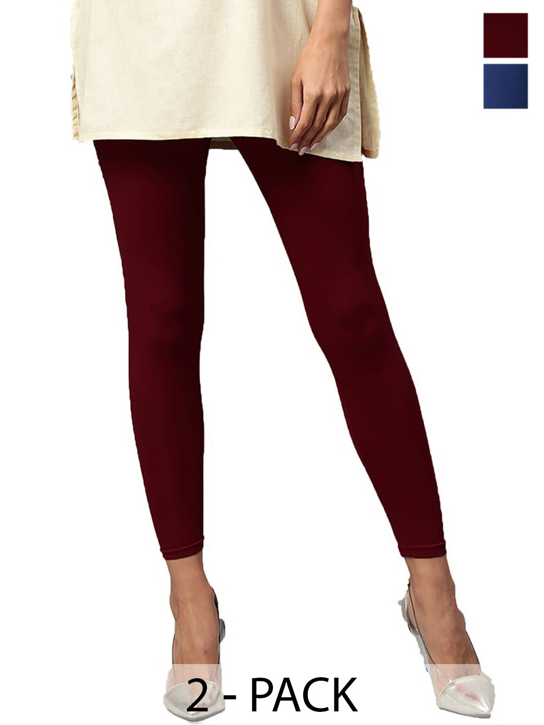 FUBAR Pack Of 2 Ankle Length Cotton Lycra Leggings