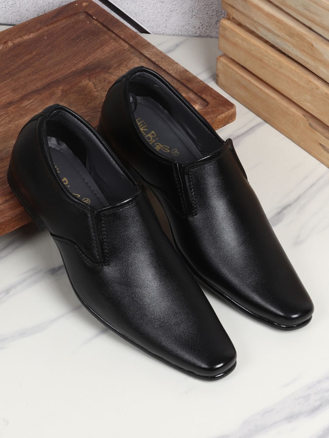 HikBi Men Leather Anti-skid Stability Formal Slip-On Shoes
