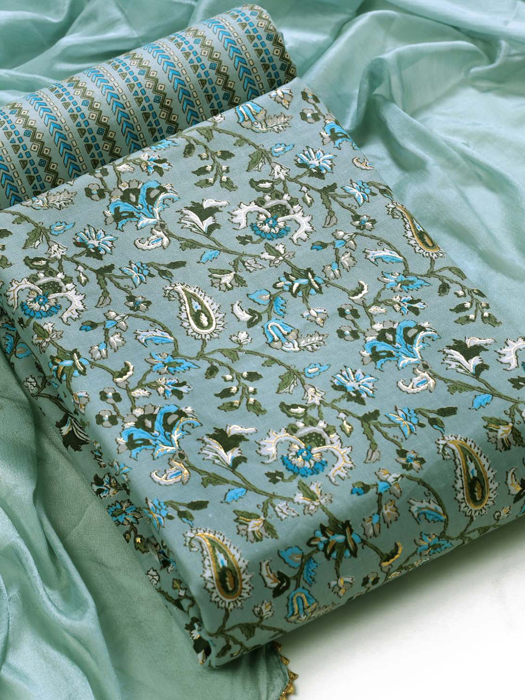 Sun Fashion And Lifestyle Floral Printed Unstitched Dress Material