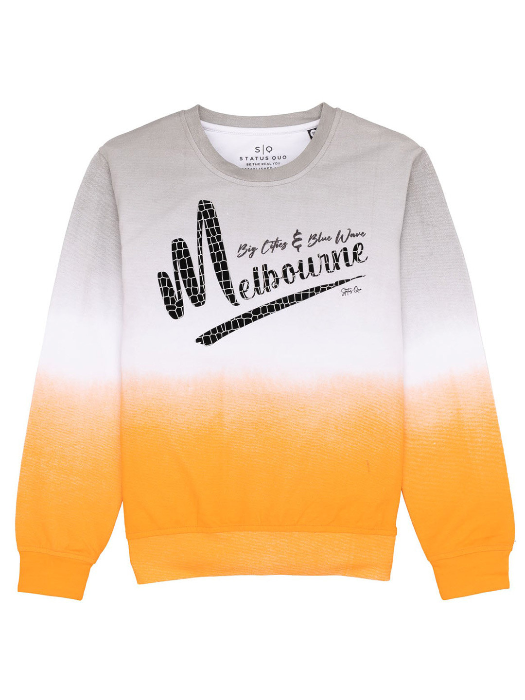Status Quo Boys Typography Printed Long Sleeves Lightweight Cotton Pullover