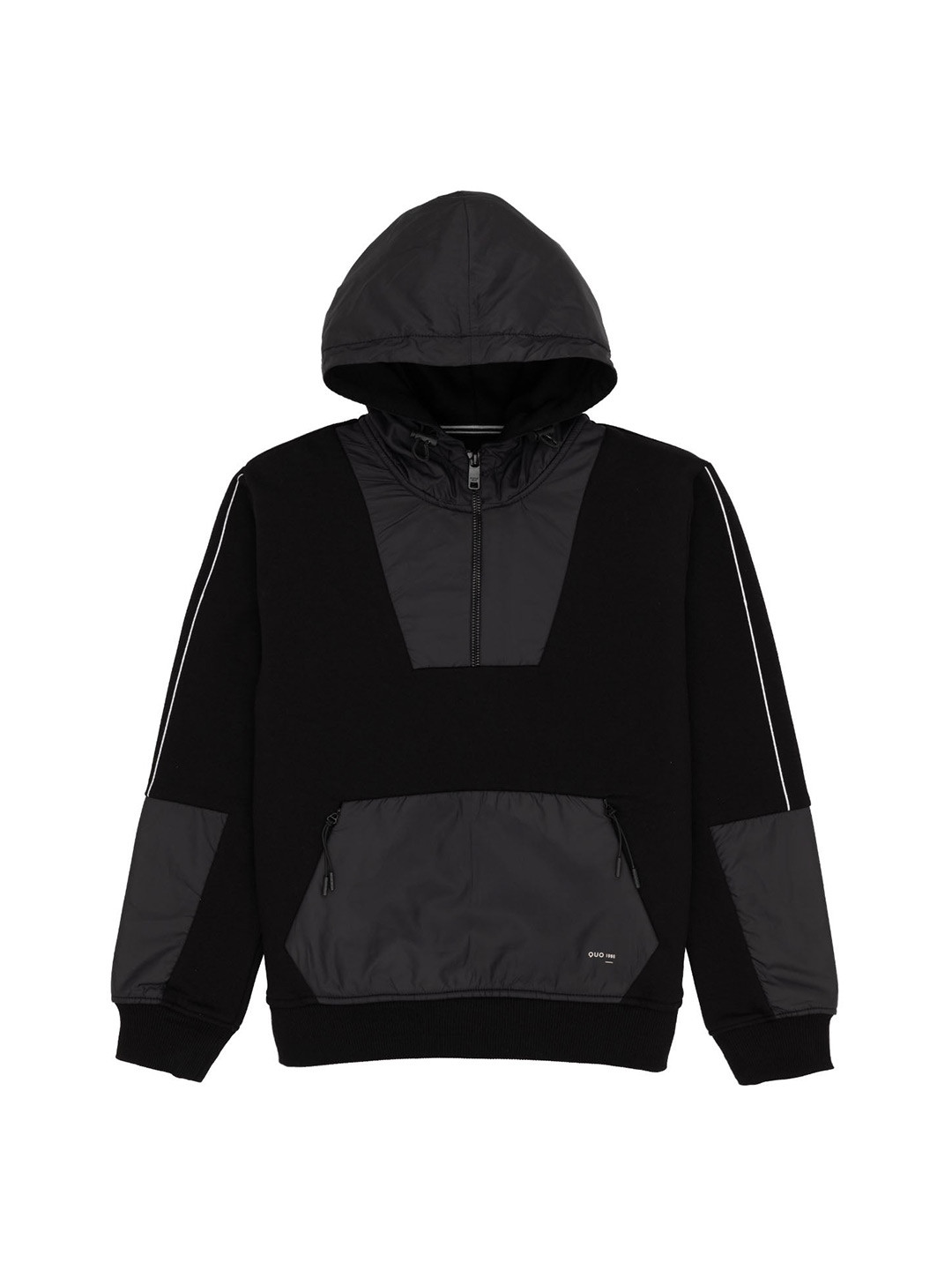 Status Quo Boys Hooded Half Zipper Cotton Sweatshirt