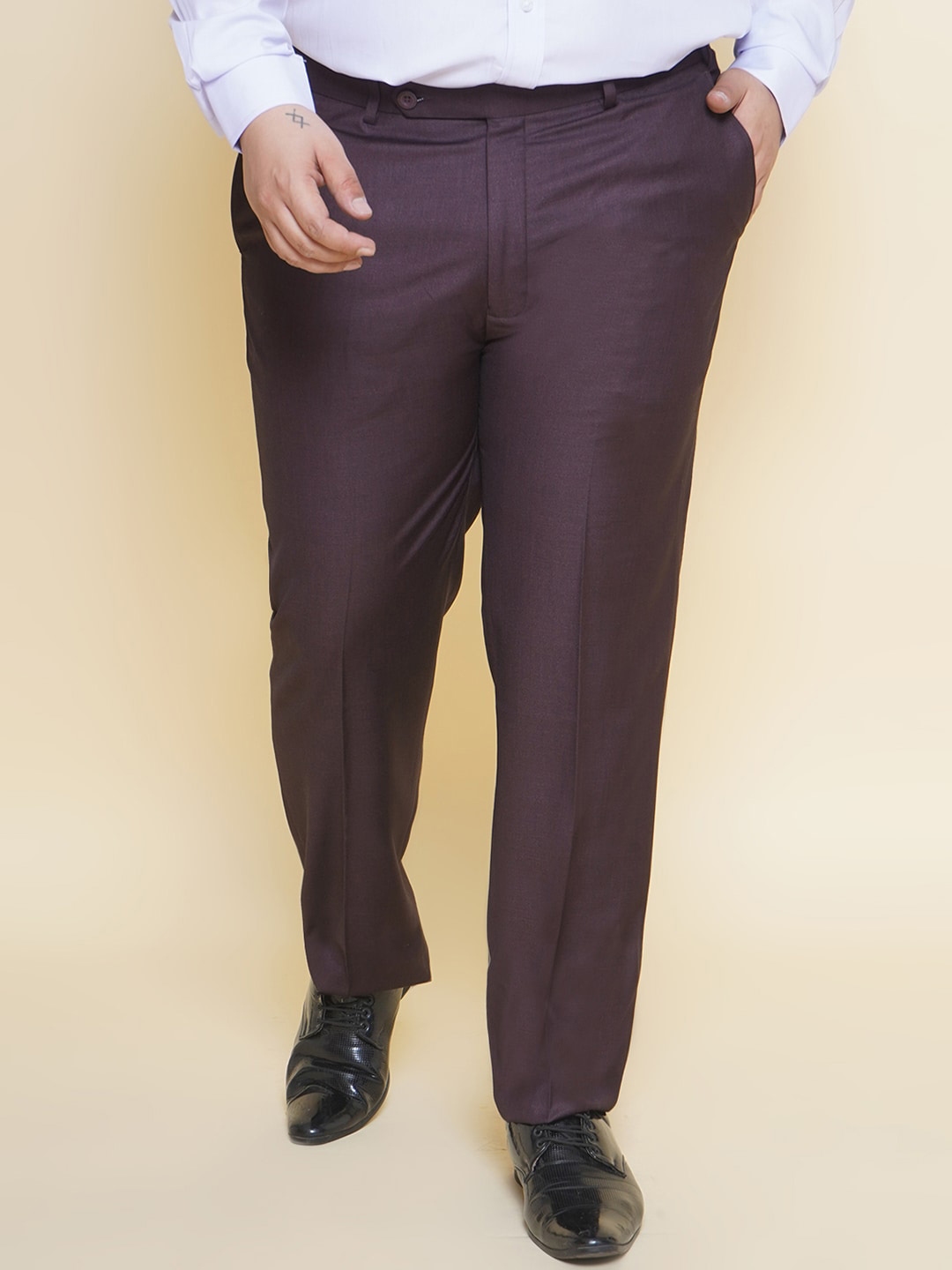 John Pride Men Easy Wash Pure Cotton Formal Trousers