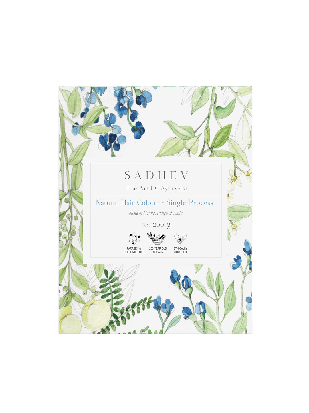 SADHEV Single Process Natural Hair Colour with Henna & Amla - 200 g