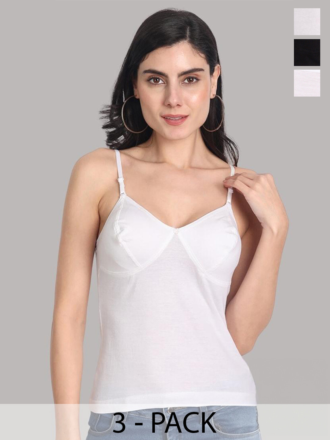 Aimly Pack Of 3 Cotton Bra Camisoles
