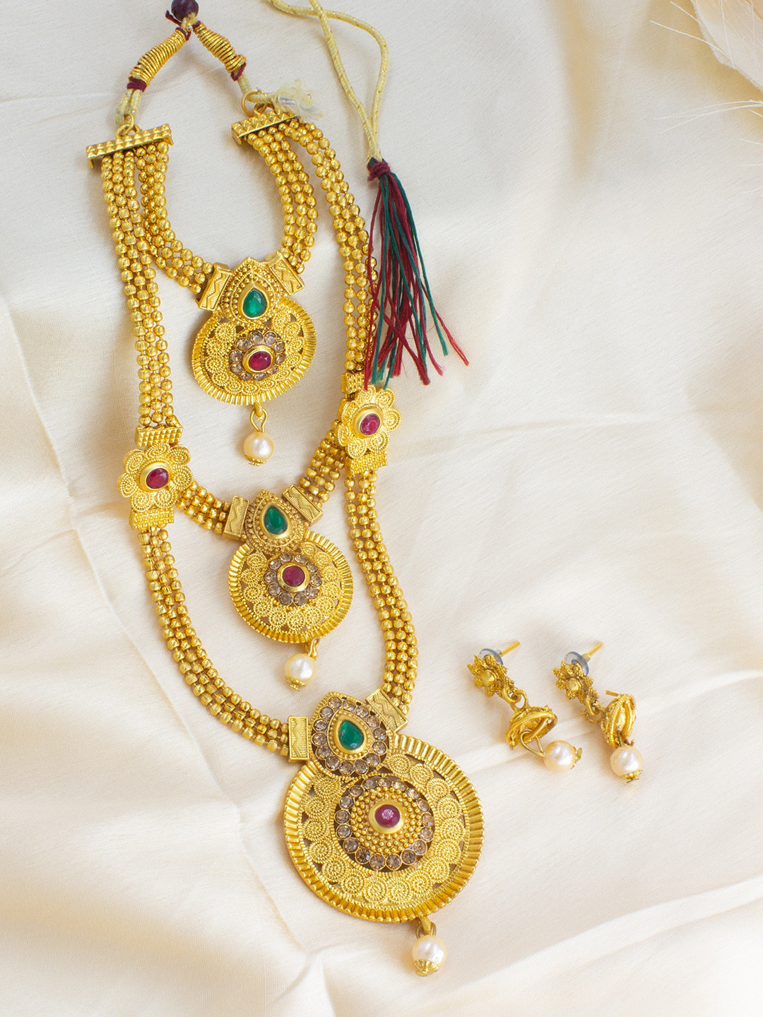 PRIVIU Gold Plated Three Layer Jewellery Set