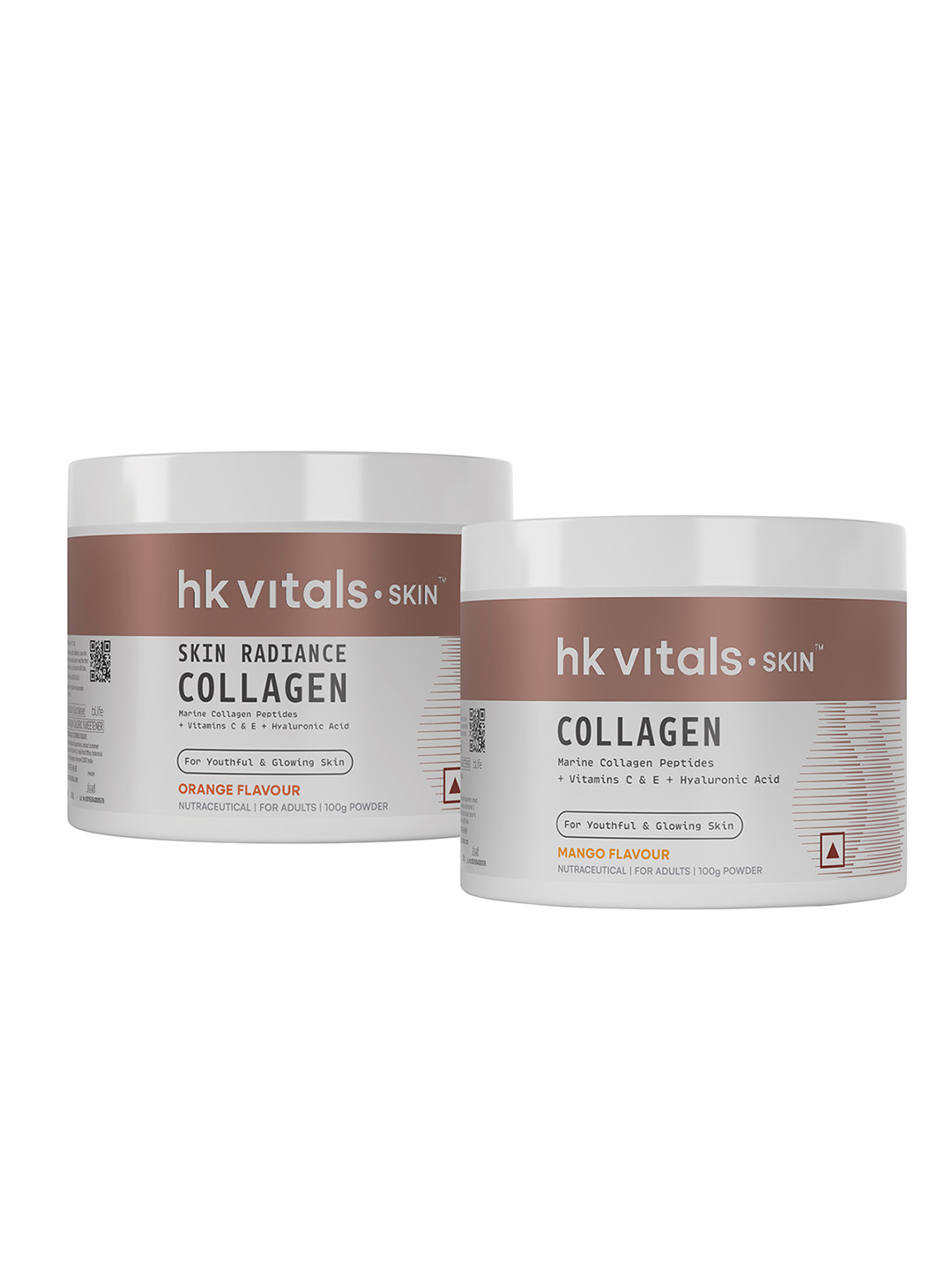 HK VITALS Set Of 2 Skin Radiance Collagen Powder - Orange & Mango Flavour - 100g Each