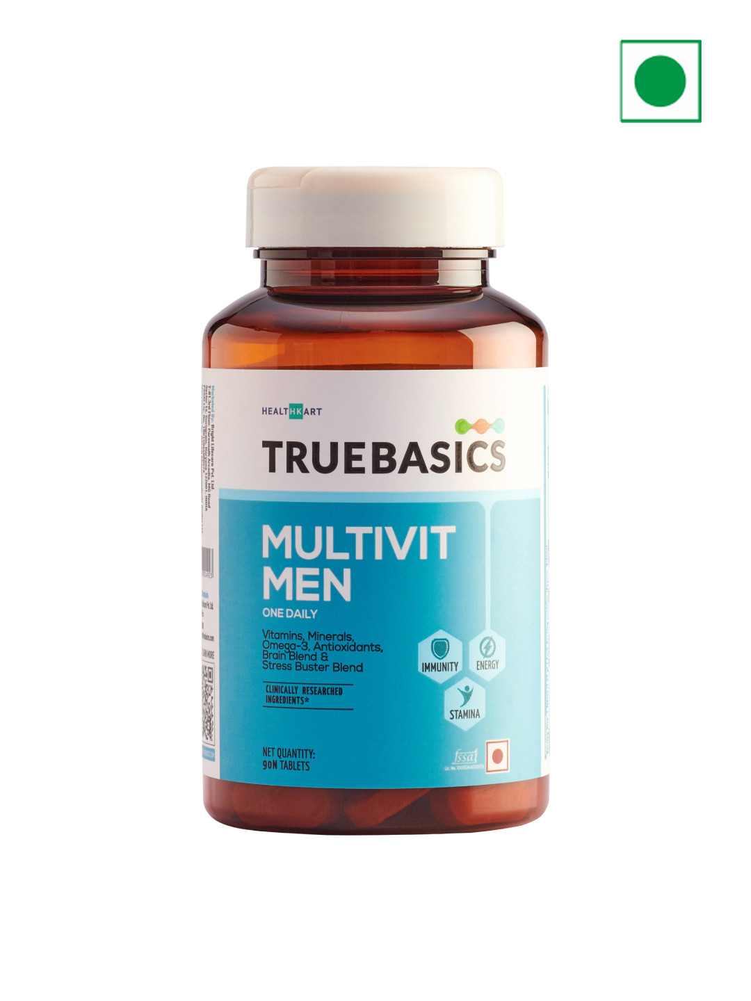 TrueBasics Multivit Men Multivitamin Tablets With Omega 3 & Anti-Oxidants - 90 Tablets