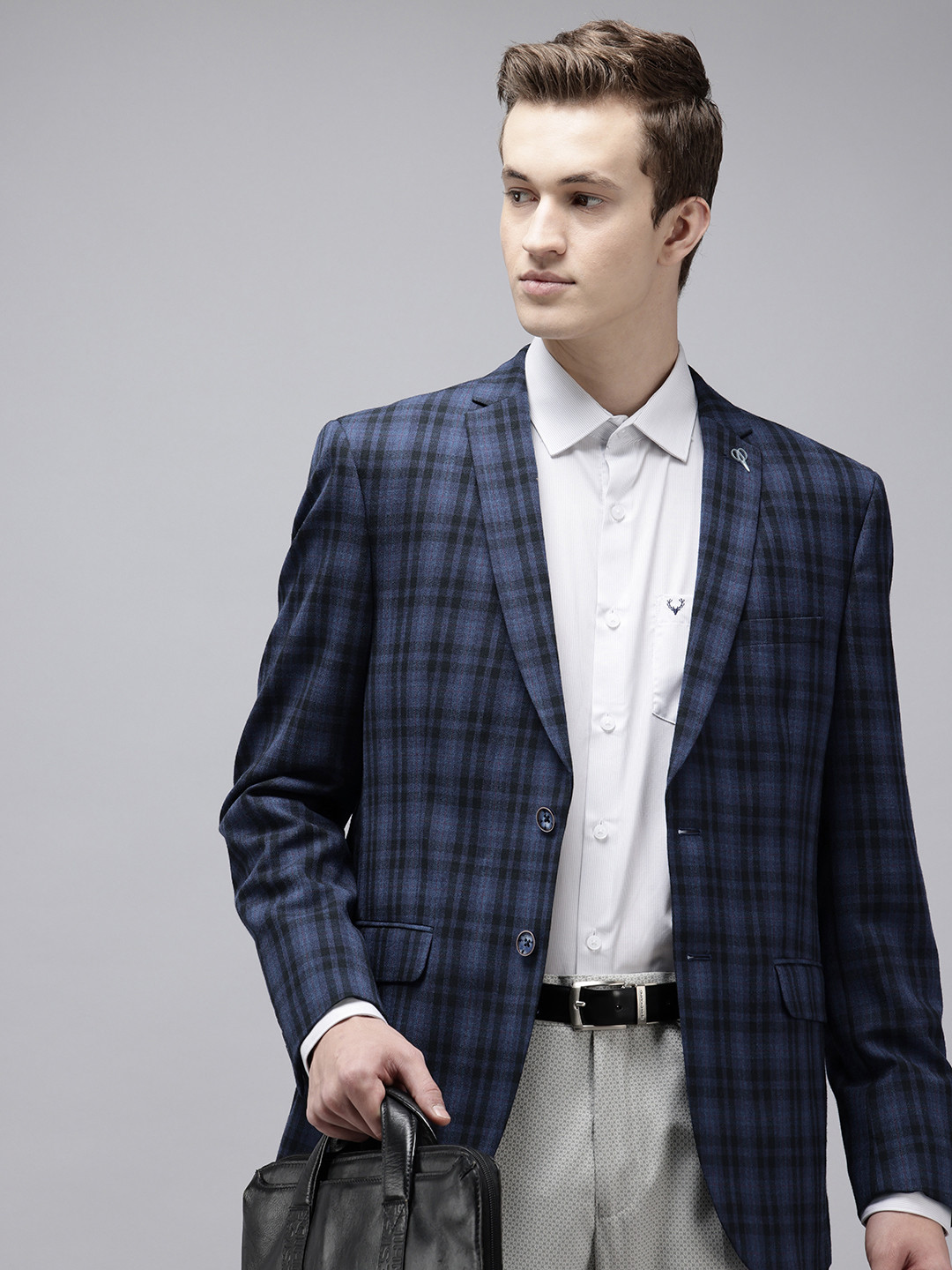 Van Heusen Slim Fit Checked Single-Breasted Formal Blazers