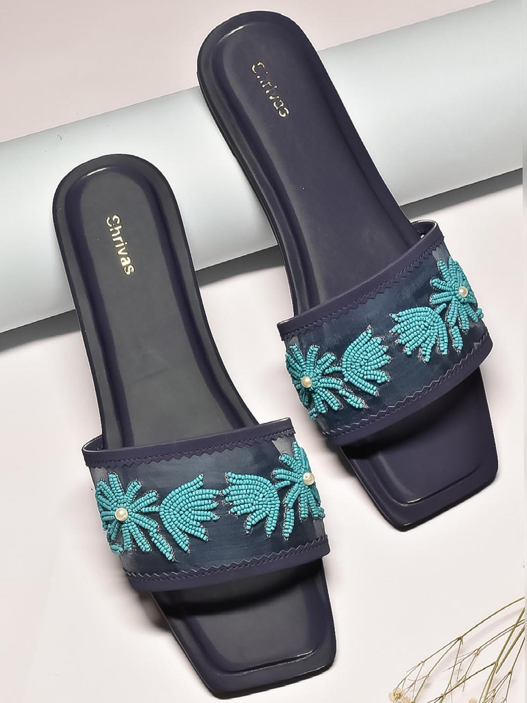 SHRIVAS BY ARCHITA MEHTA Embellished Ethnic Open Toe Flats