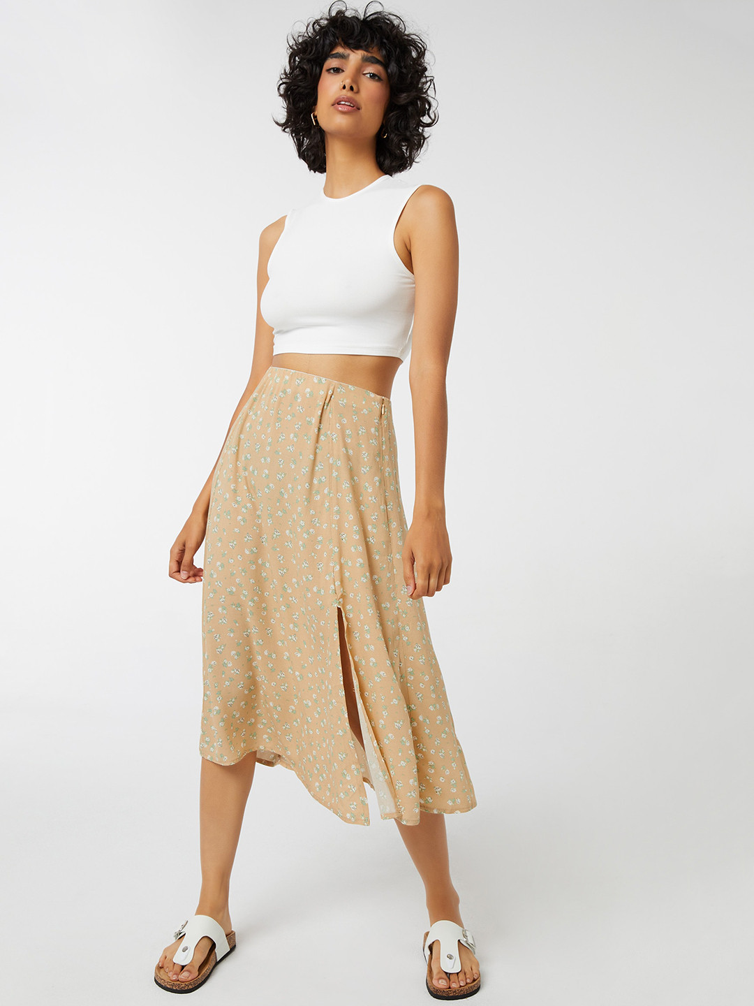 Ardene Floral Printed Knee Length A-Line Skirt