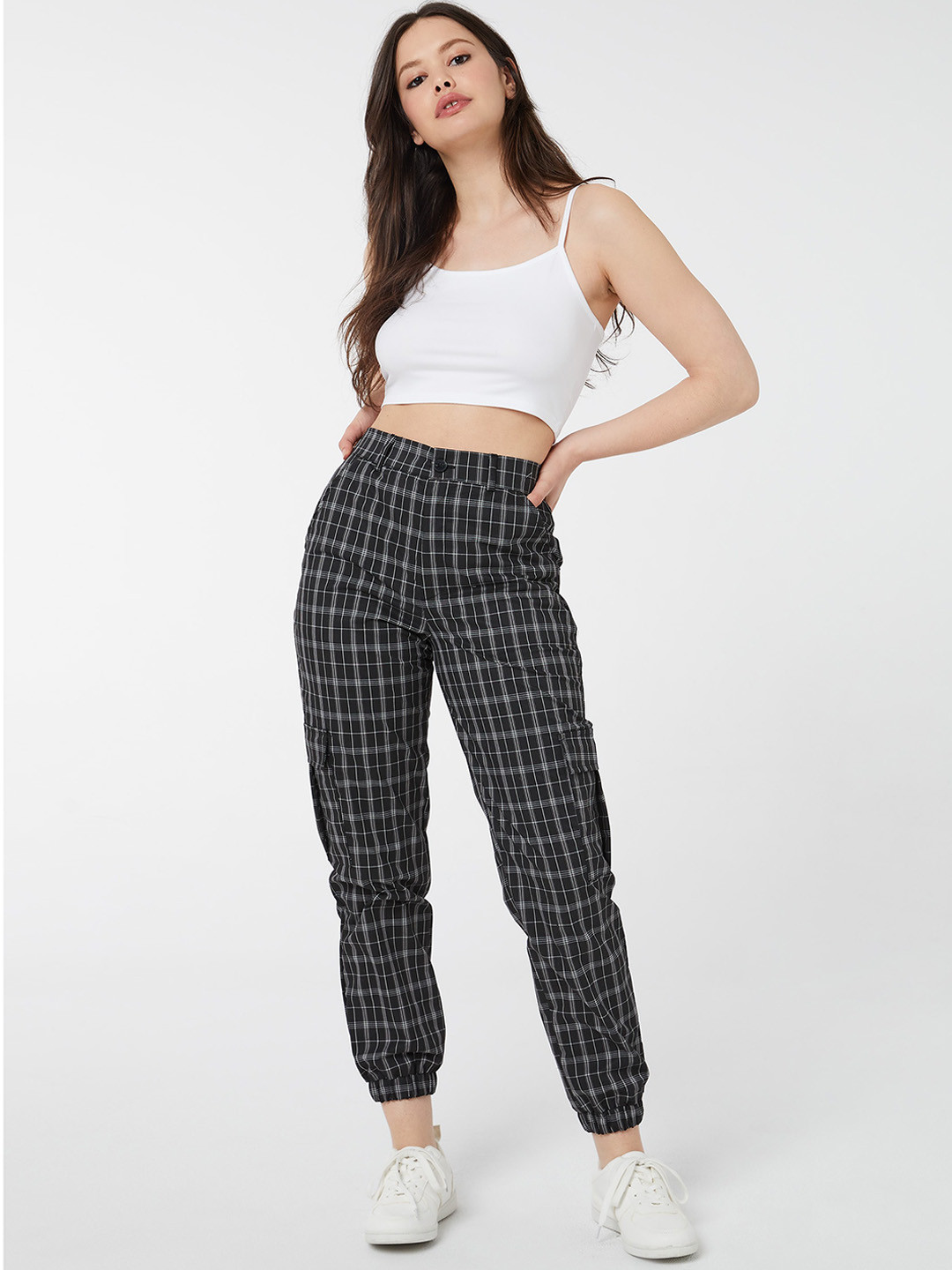 Ardene Women Checked Joggers