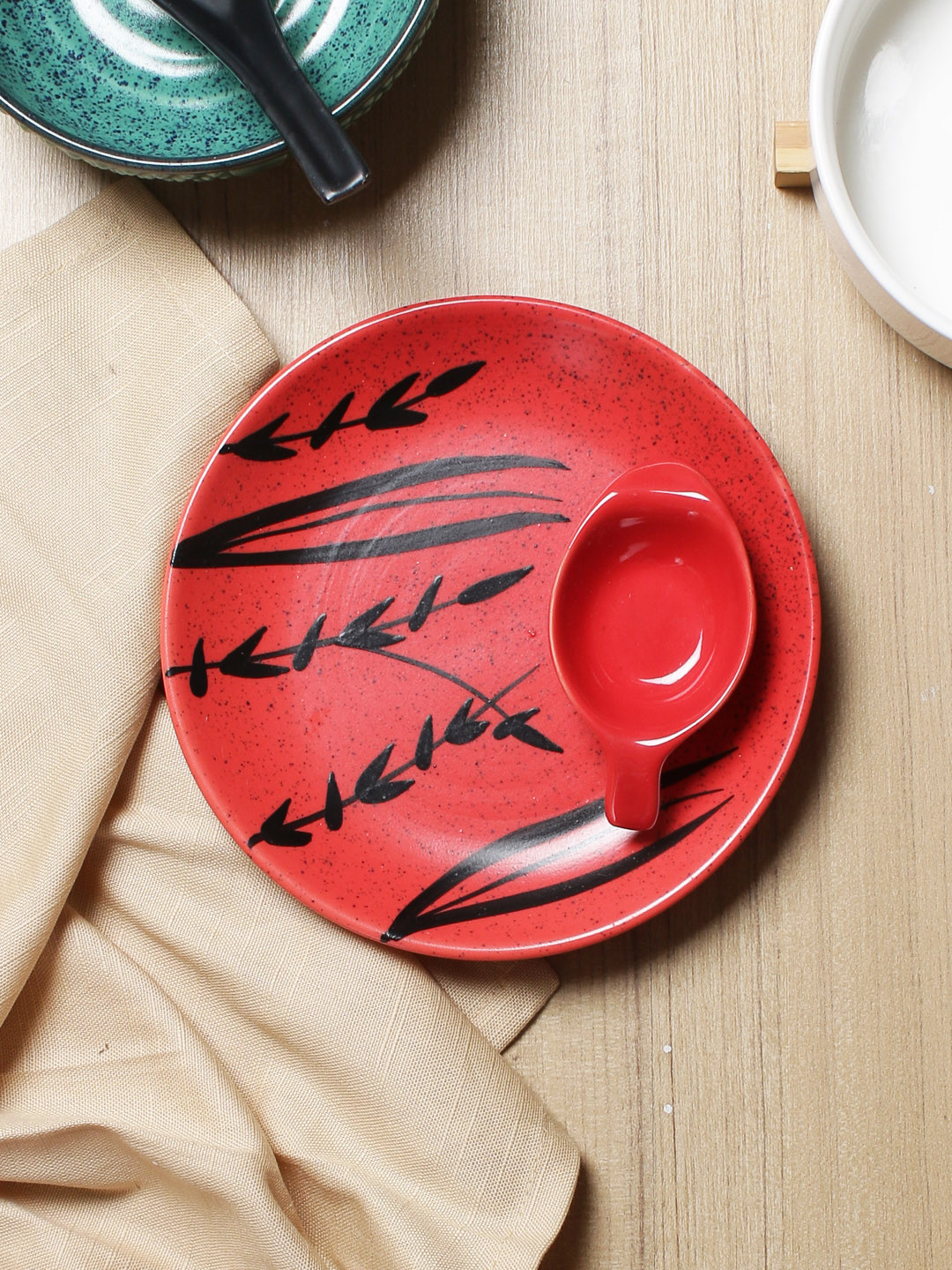 MIAH Decor Red Solid Ceramic Set