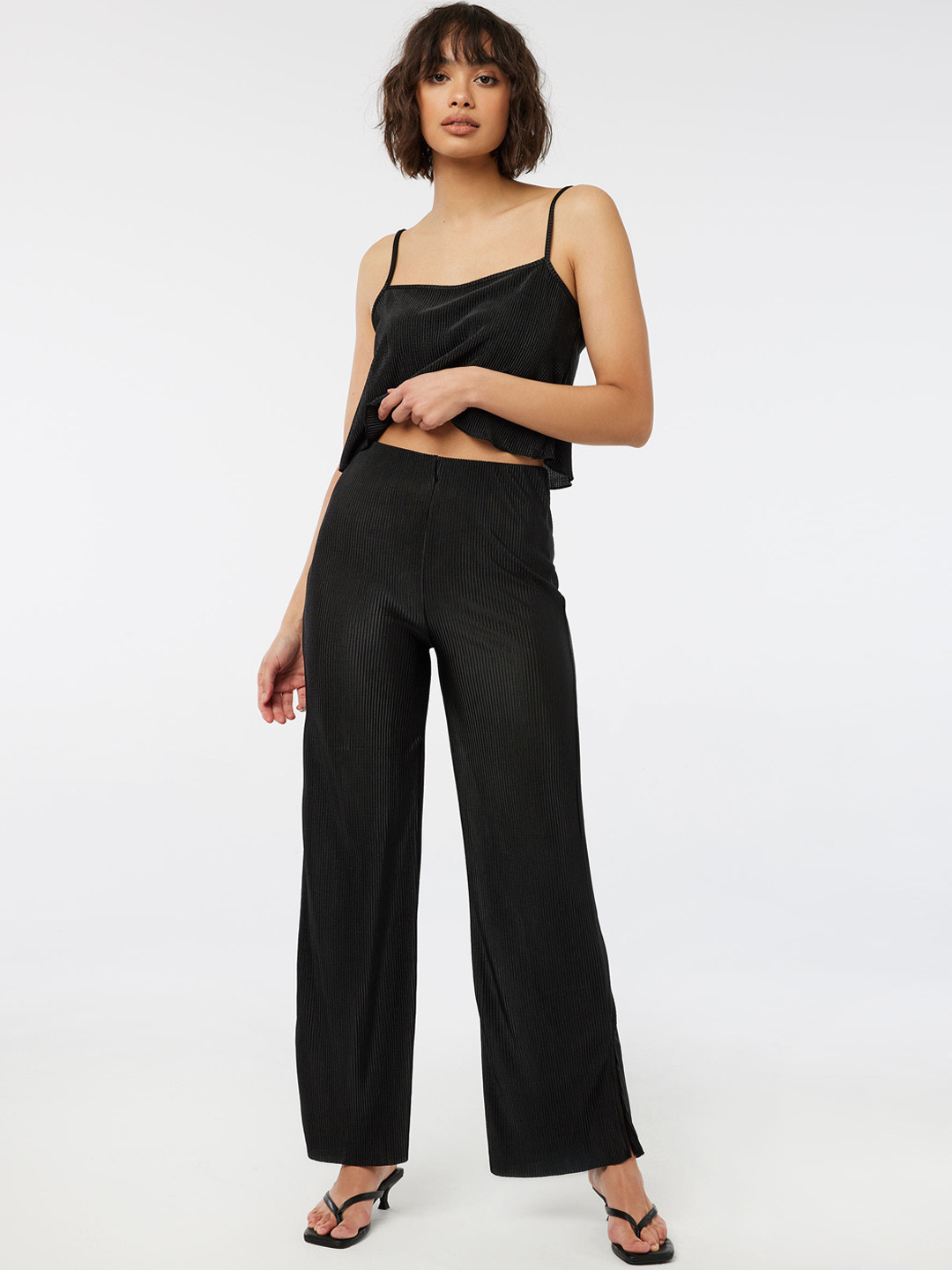 Ardene Women Low-Rise Ribbed Parallel Trouser