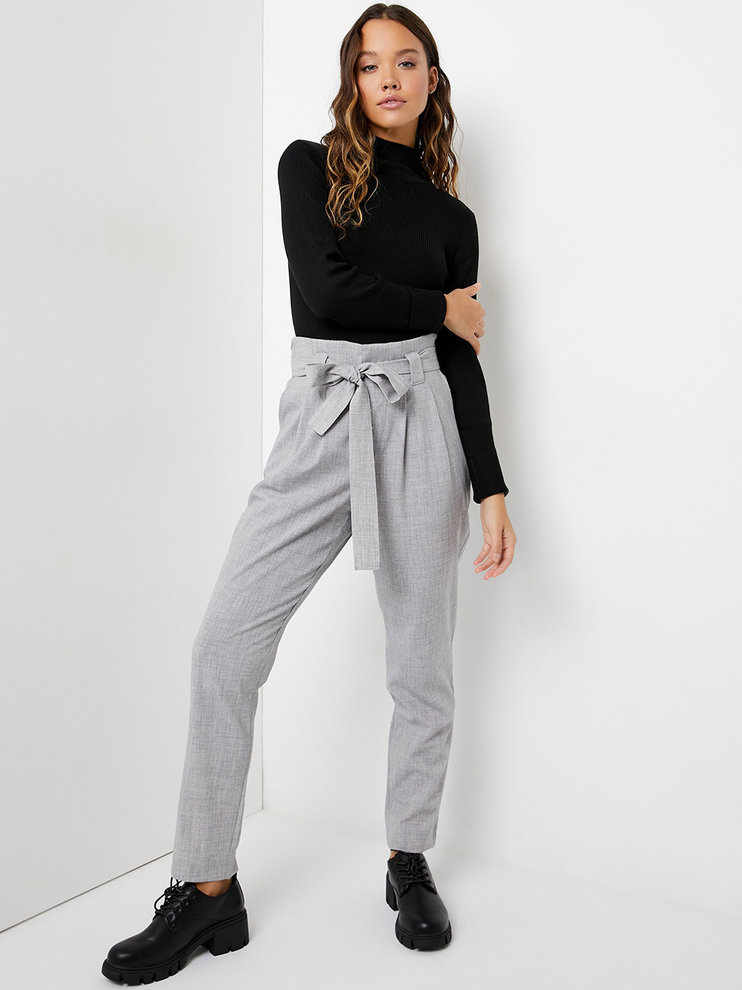 Ardene Women Tie Up Detail Easy Wash Pleated Trouser