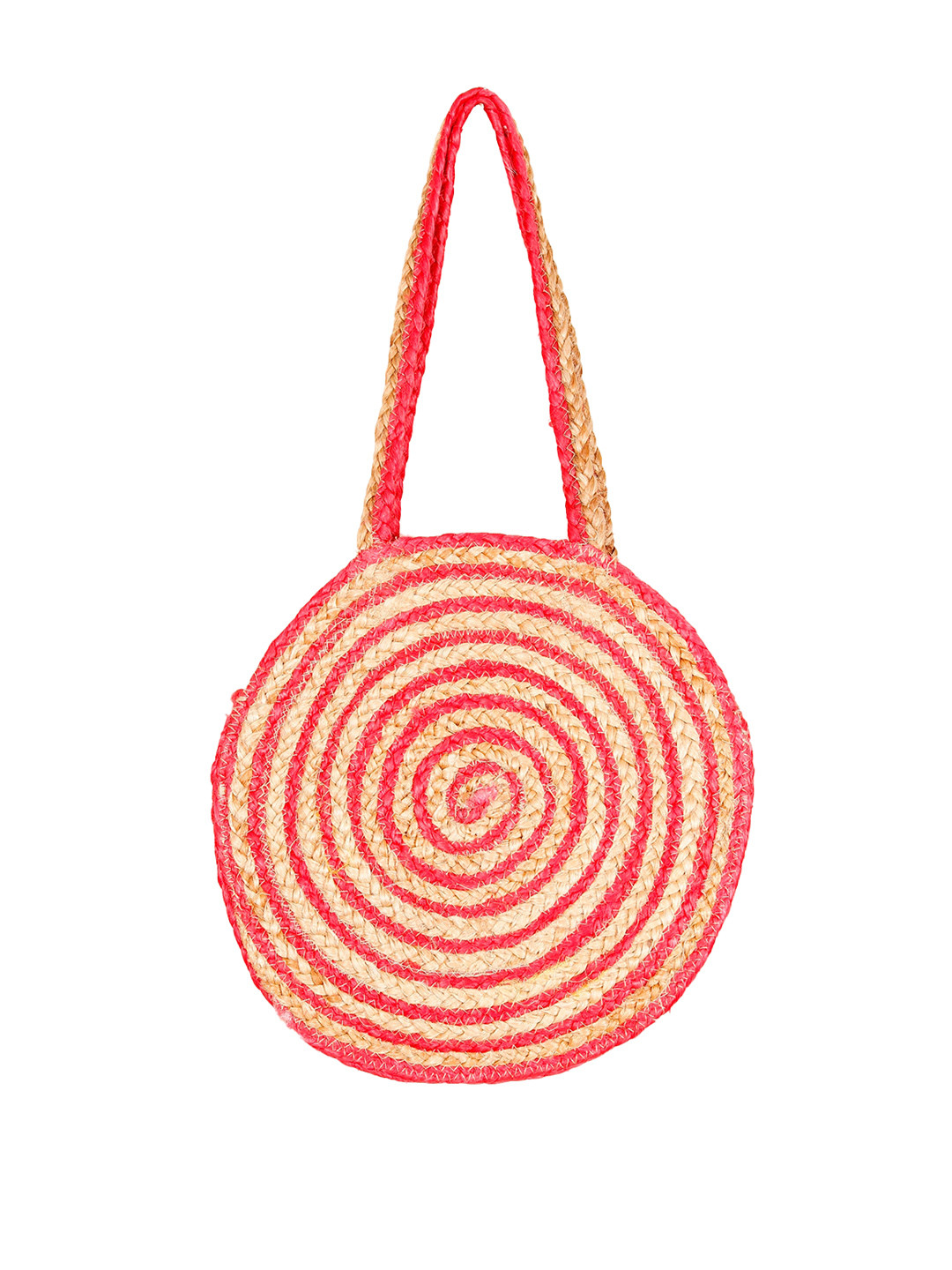 HANDICRAFT PALACE Briaded Jute Round Shoulder Bag