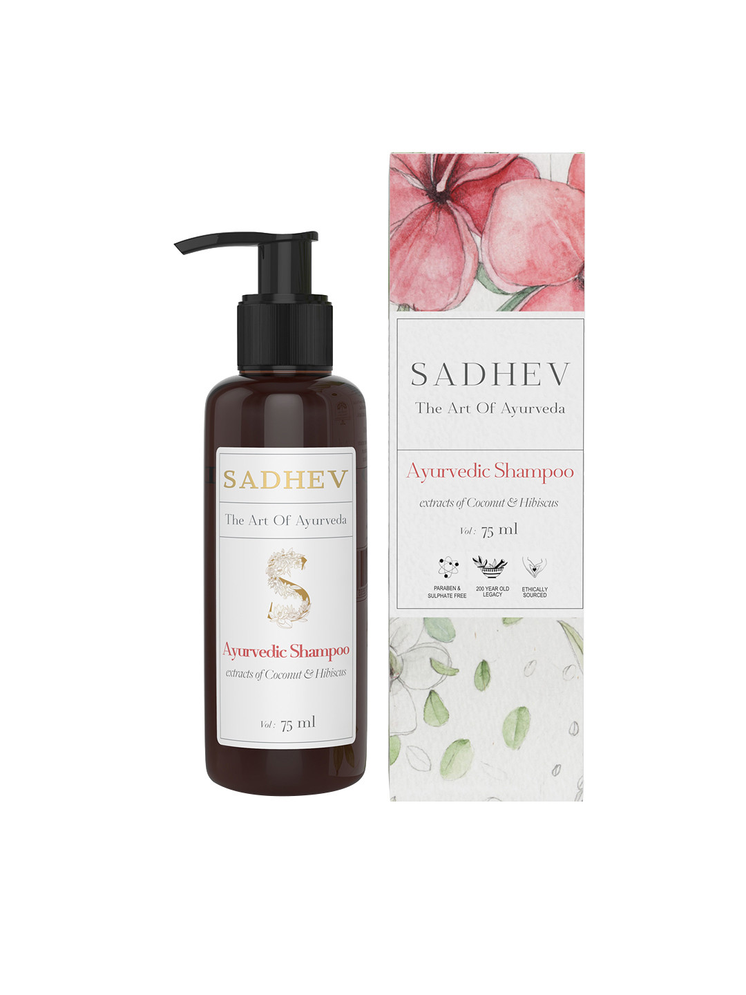 SADHEV Ayurvedic Shampoo with Coconut & Hibiscus - 75ml