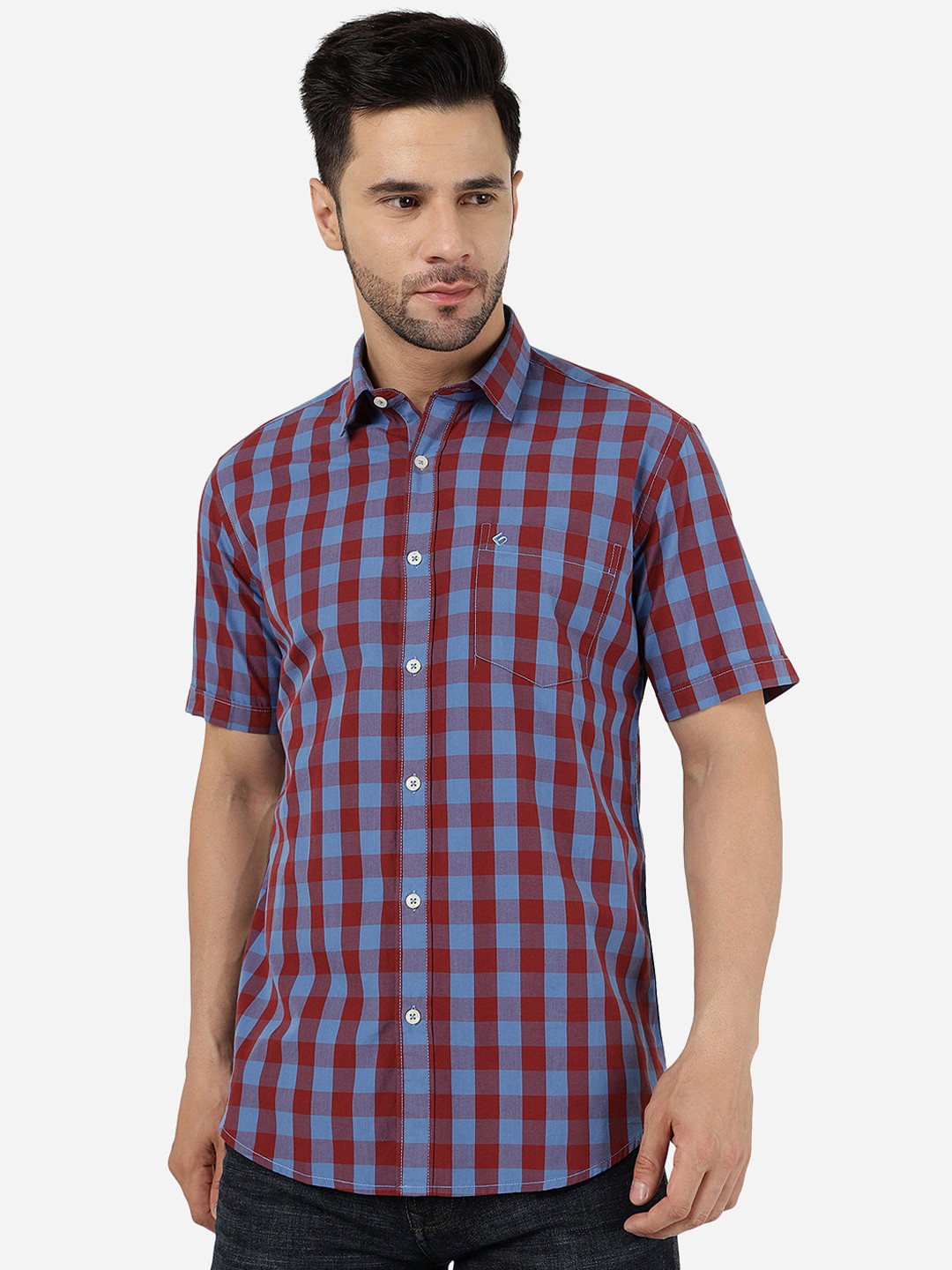 Greenfibre Buffalo Checked Pure Cotton Formal Shirt