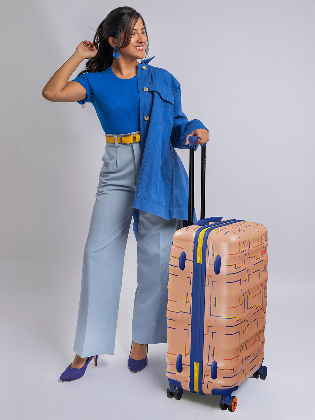 Nasher Miles Denver Polycarbonate Large Orange Trolley Bag  - 28 inch (75cm)