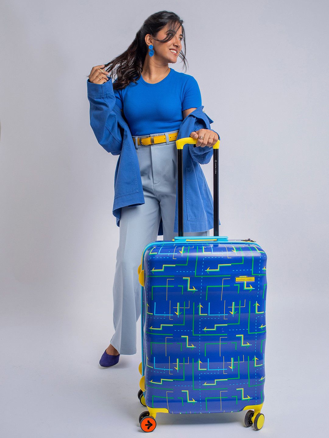 Nasher Miles Denver Polycarbonate Large Navy Blue Trolley Bag  - 28 inch (75cm)