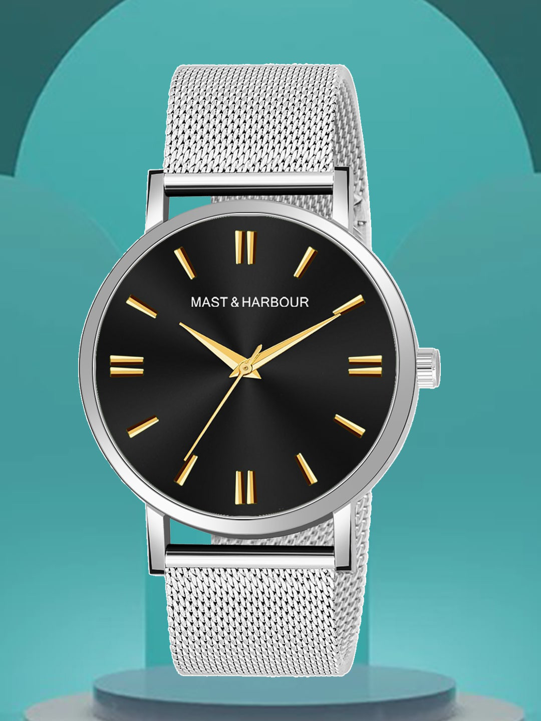 Mast & Harbour Men Water Resistance Stainless Steel Analogue Watch HOBMH-223-SL