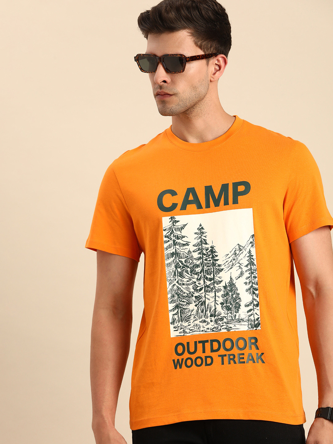 Celio Pure Cotton Graphic Printed Casual T-shirt