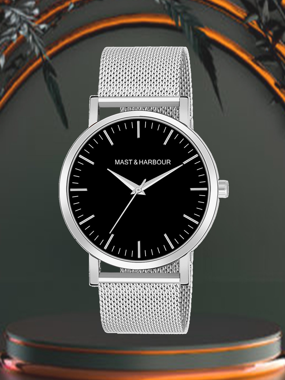Mast & Harbour Men Stainless Steel Bracelet Style Straps Analogue Watch HOBMH-230G-SL