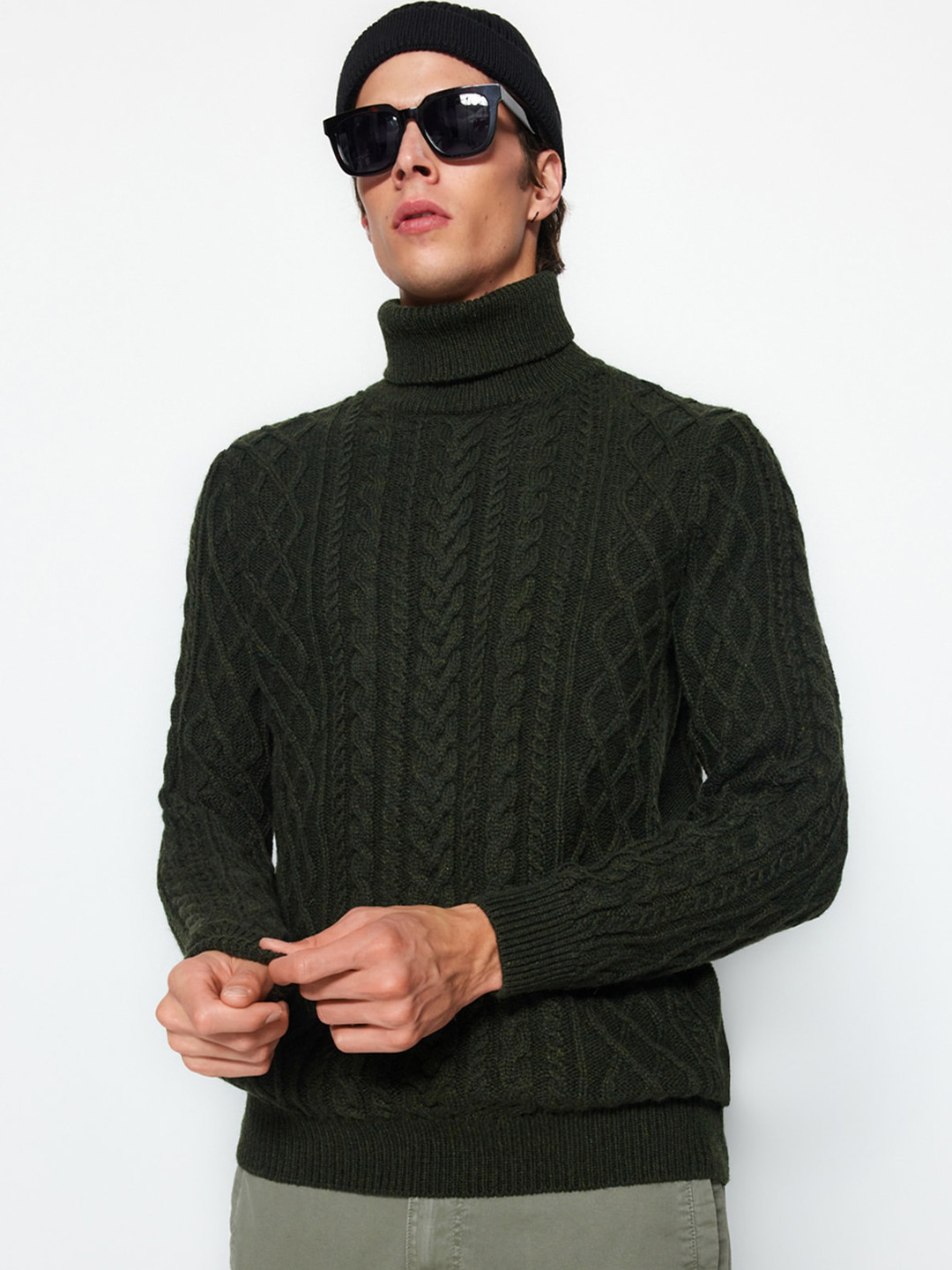 Trendyol Cable Knit Turtle Neck Pullover Sweater