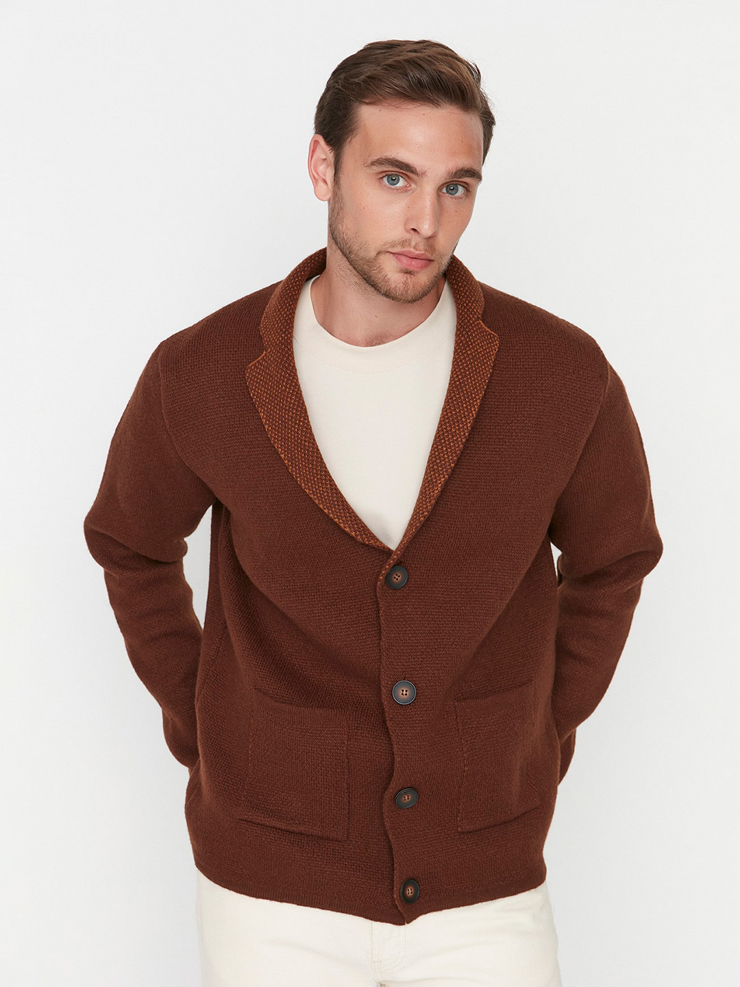 Trendyol Lapel Collar Cardigan Sweater