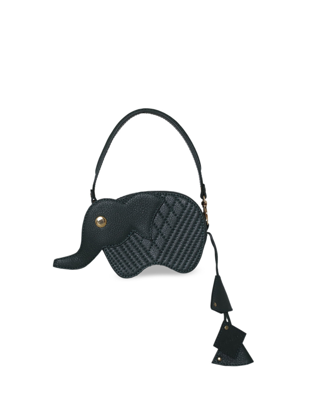 IMMRI Textured Leather Structured Hathi Batua Bag
