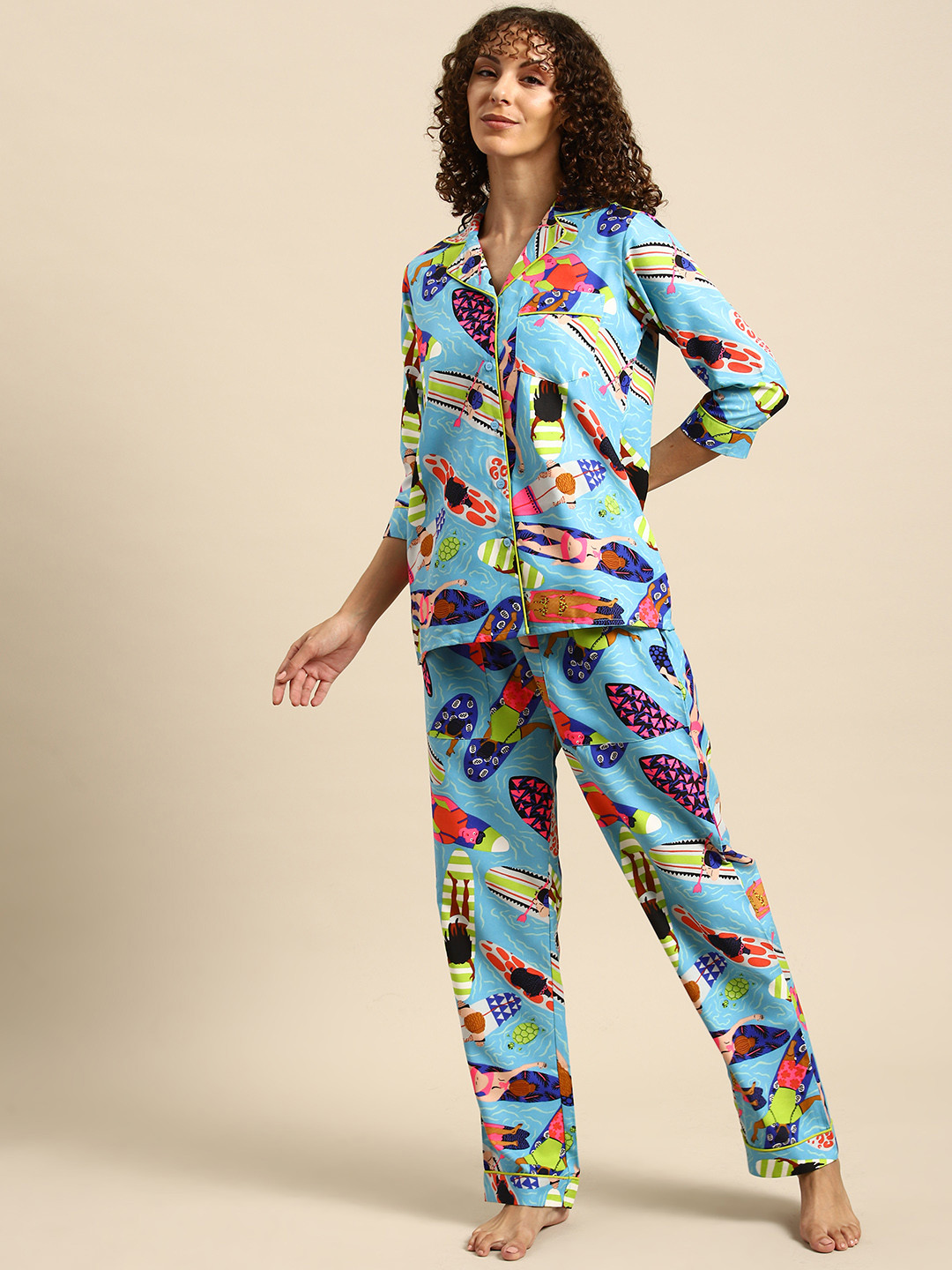 MABISH by Sonal Jain Women Graphic Printed Night suit
