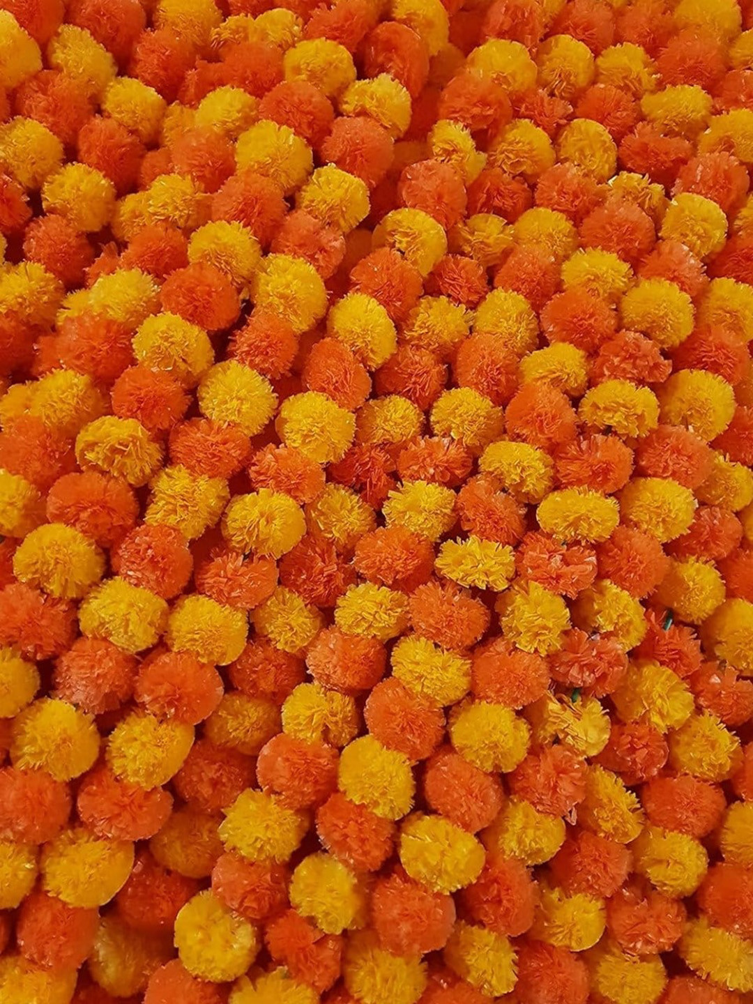 Akaar Orange 5 Pieces Marigold Wall Hangings