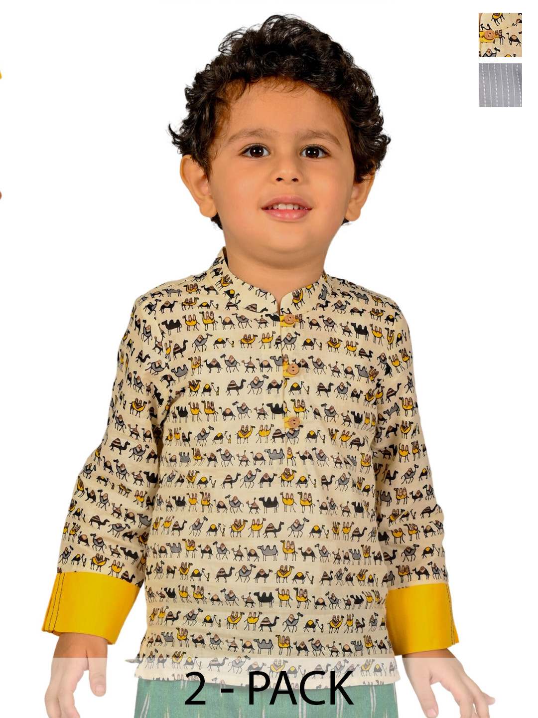 Tiny Bunnies Boys Green & Red Printed Top with Trousers