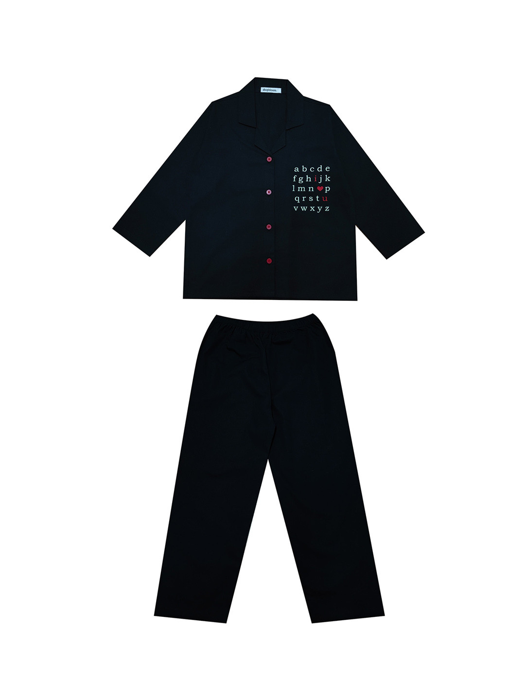 shopbloom Kids Typographic Printed Pure Cotton Night suit