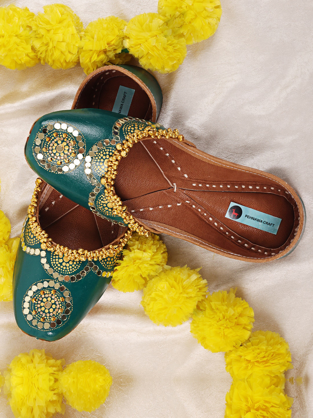 PehnawaCraft Mandala Art handpainted embellished mojaris