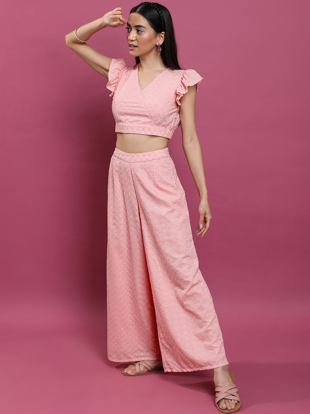 Vishudh Co-Ord Set Crop Top With Palazzo