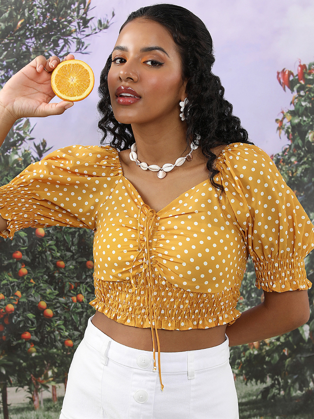 Tokyo Talkies Green Scoop Neck Ribbed Styled Back Crop Top