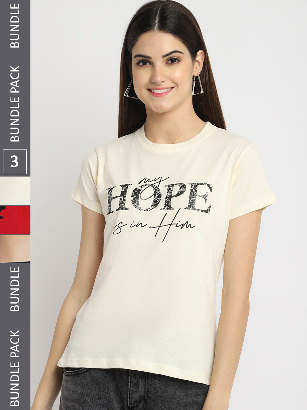 Fabflee Pack Of 3 Printed Cotton T-shirt