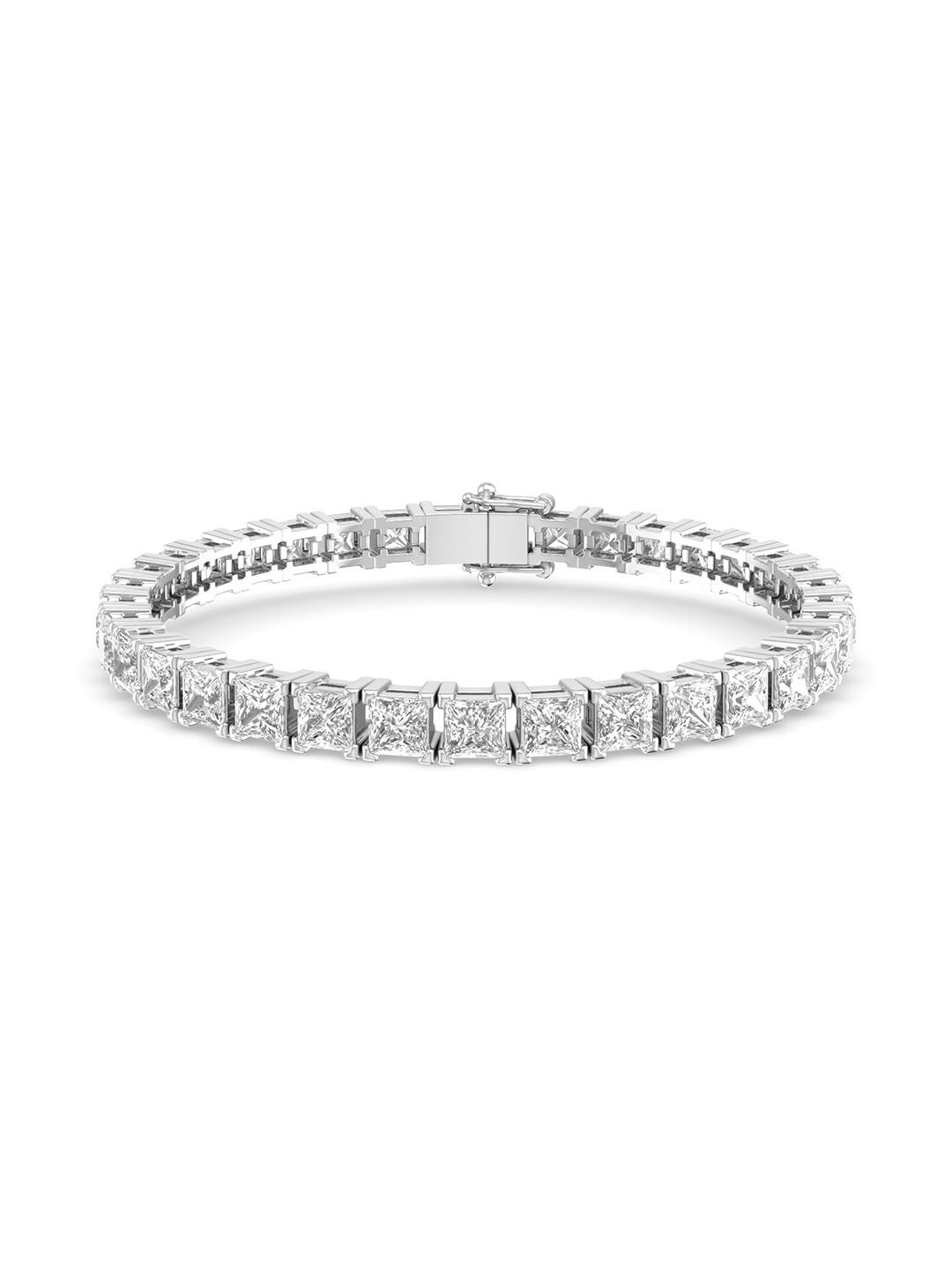 ORIONZ Silver Cubic Zirconia Studded Wraparound Bracelet