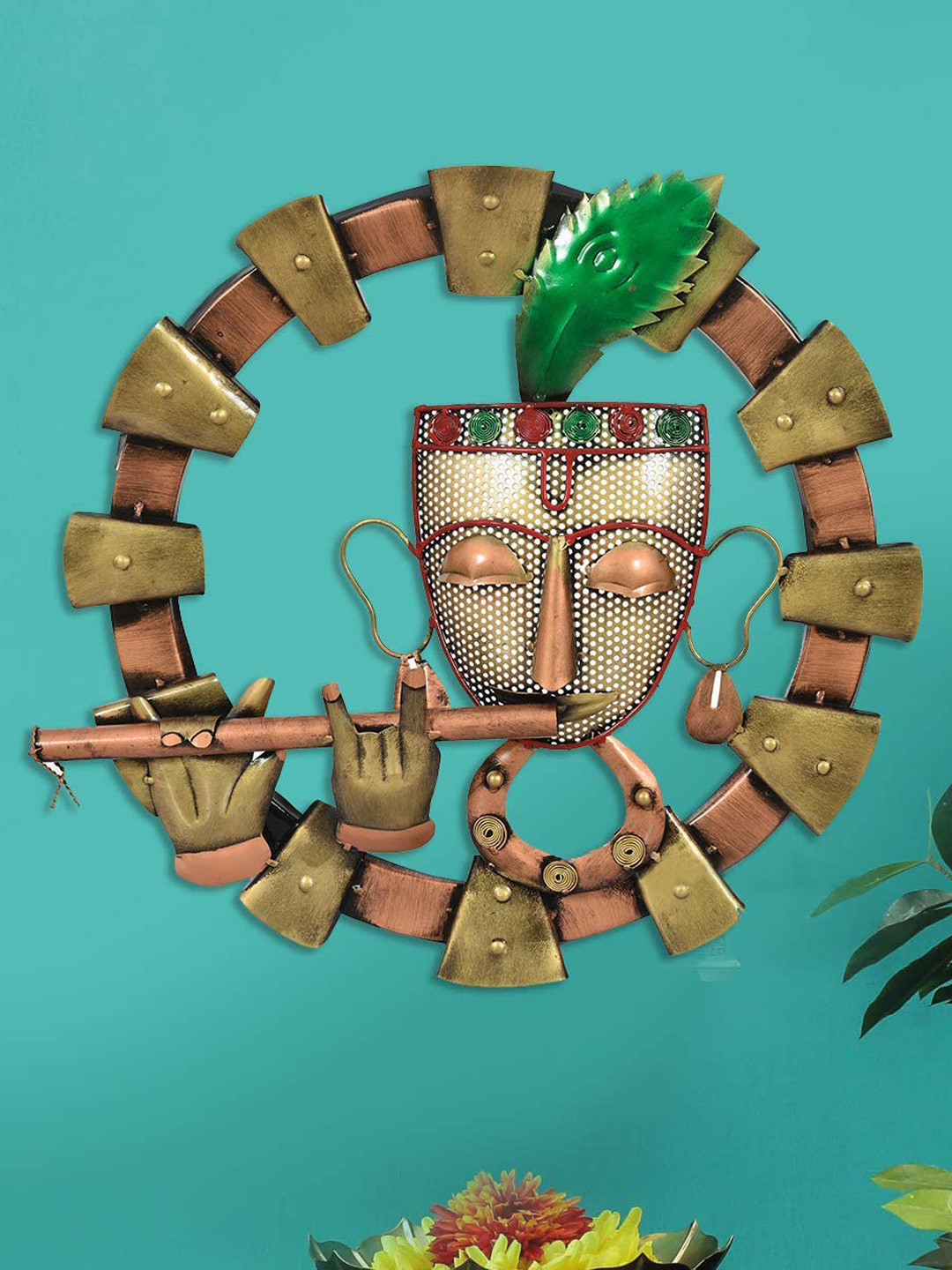 Ascension Gold Brass Copper Prayer Room Medium Showpiece - 1.2 Inches