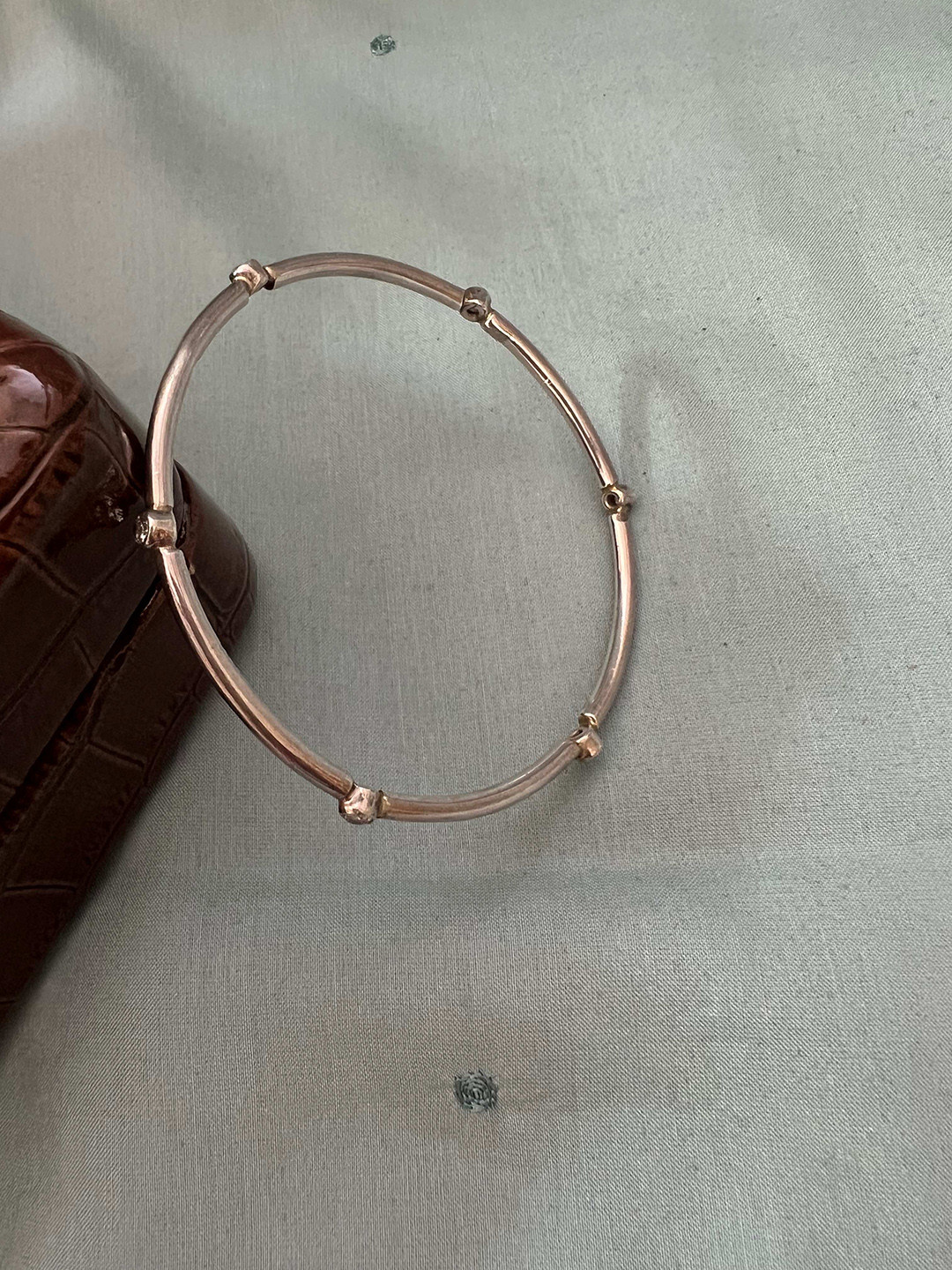 Arte Jewels Silver Rhodium-Plated Bangle-Style Bracelet