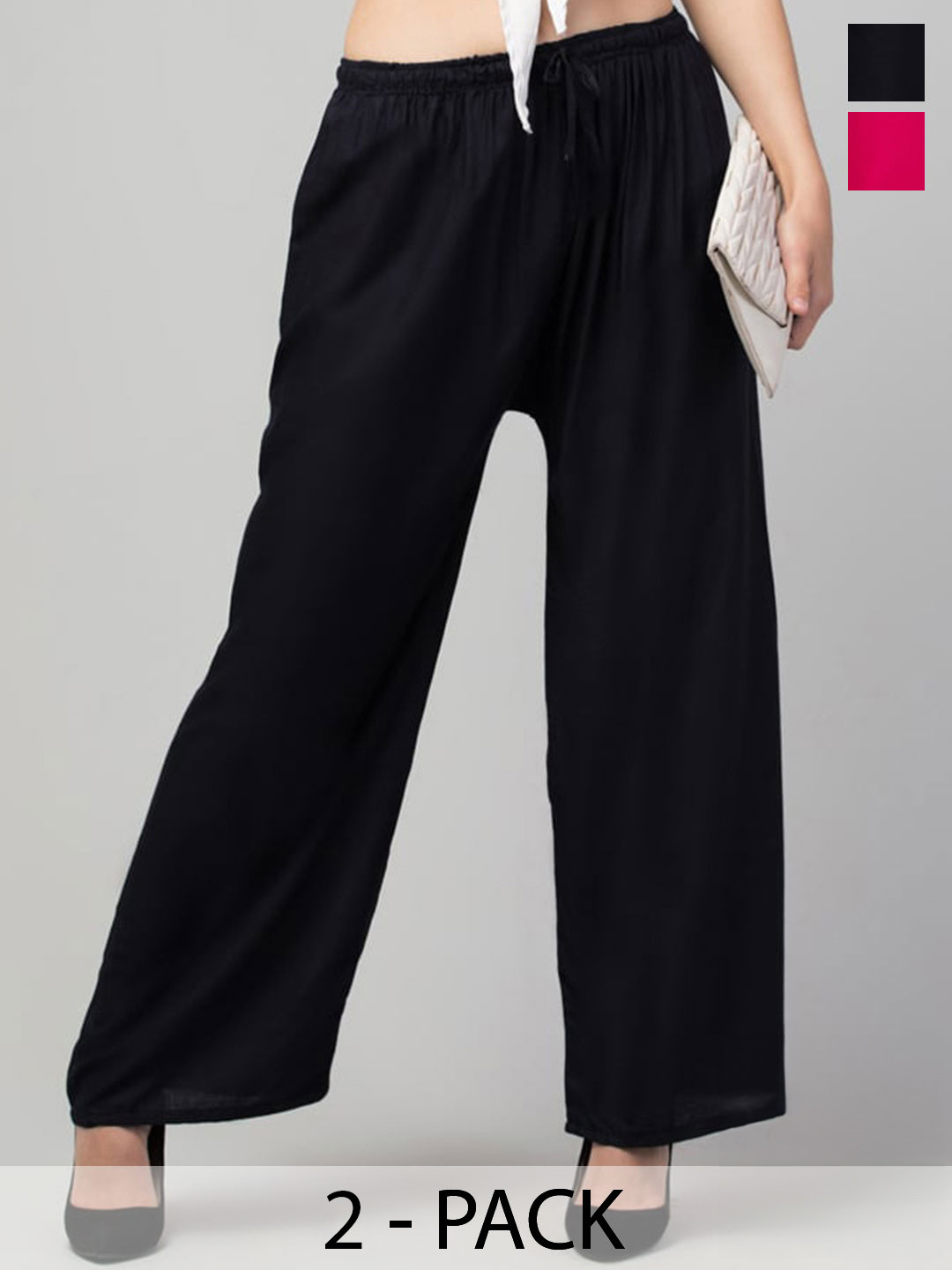 Trend Level Pack of 2 Knitted Palazzos